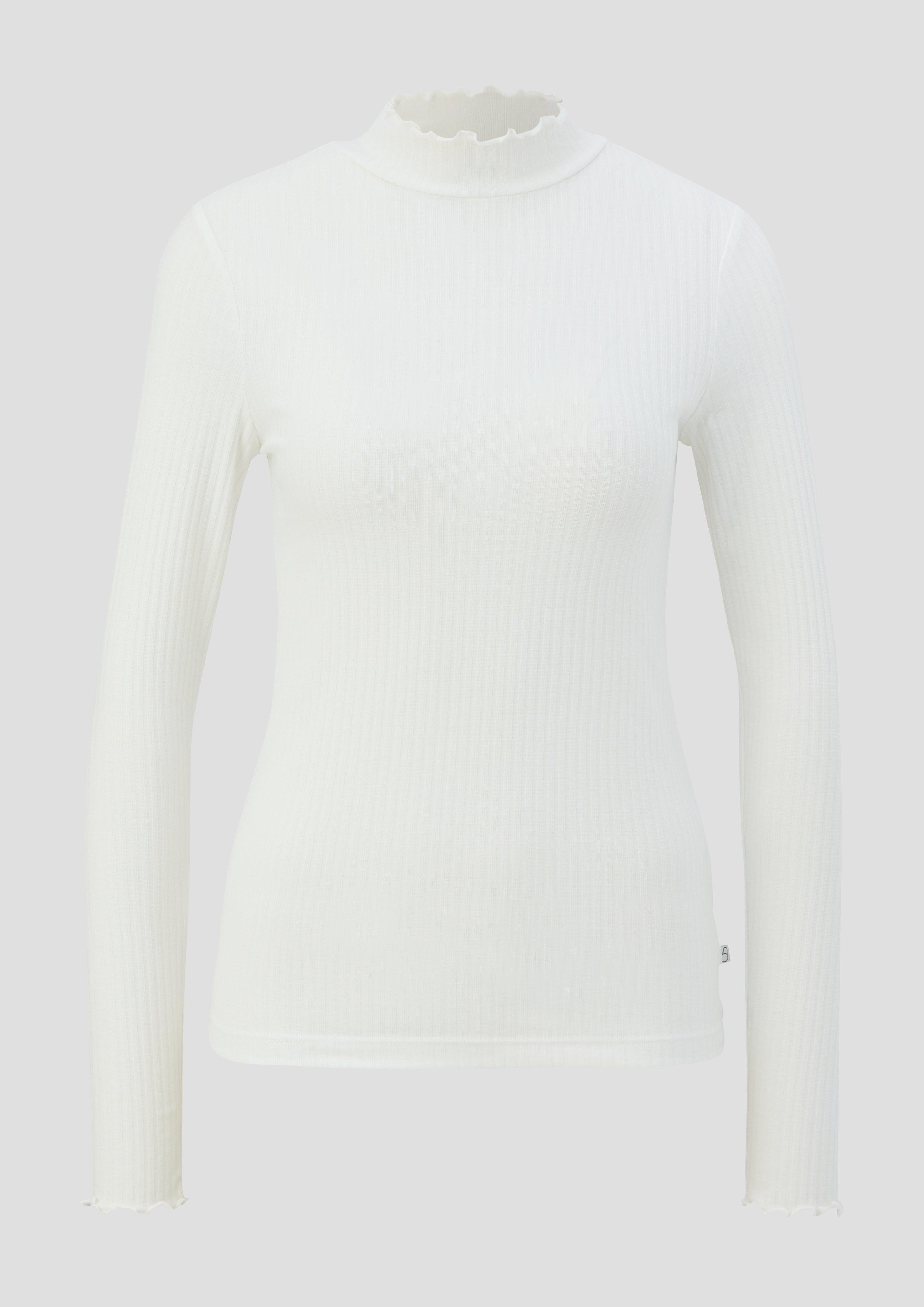 QS - Longsleeve mit Rollsaum, Damen, creme