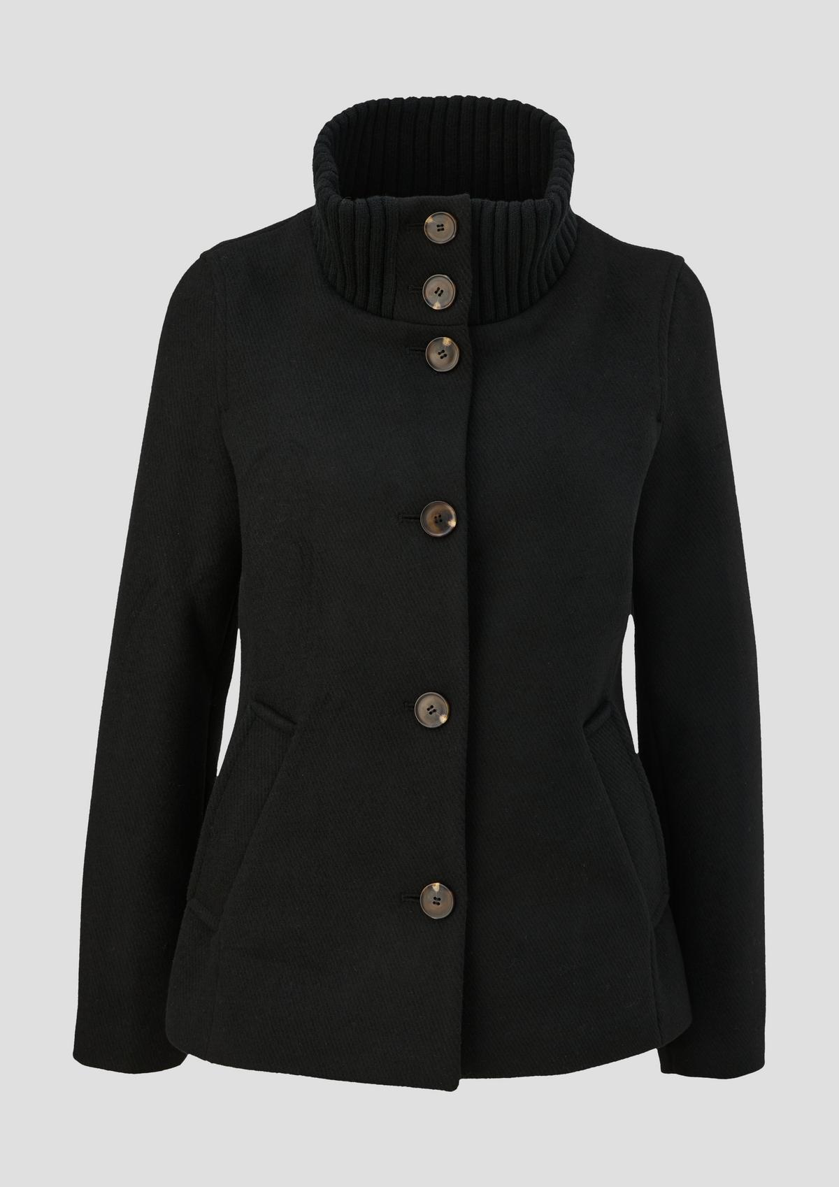 s.Oliver Jacket with a rib knit stand-up collar