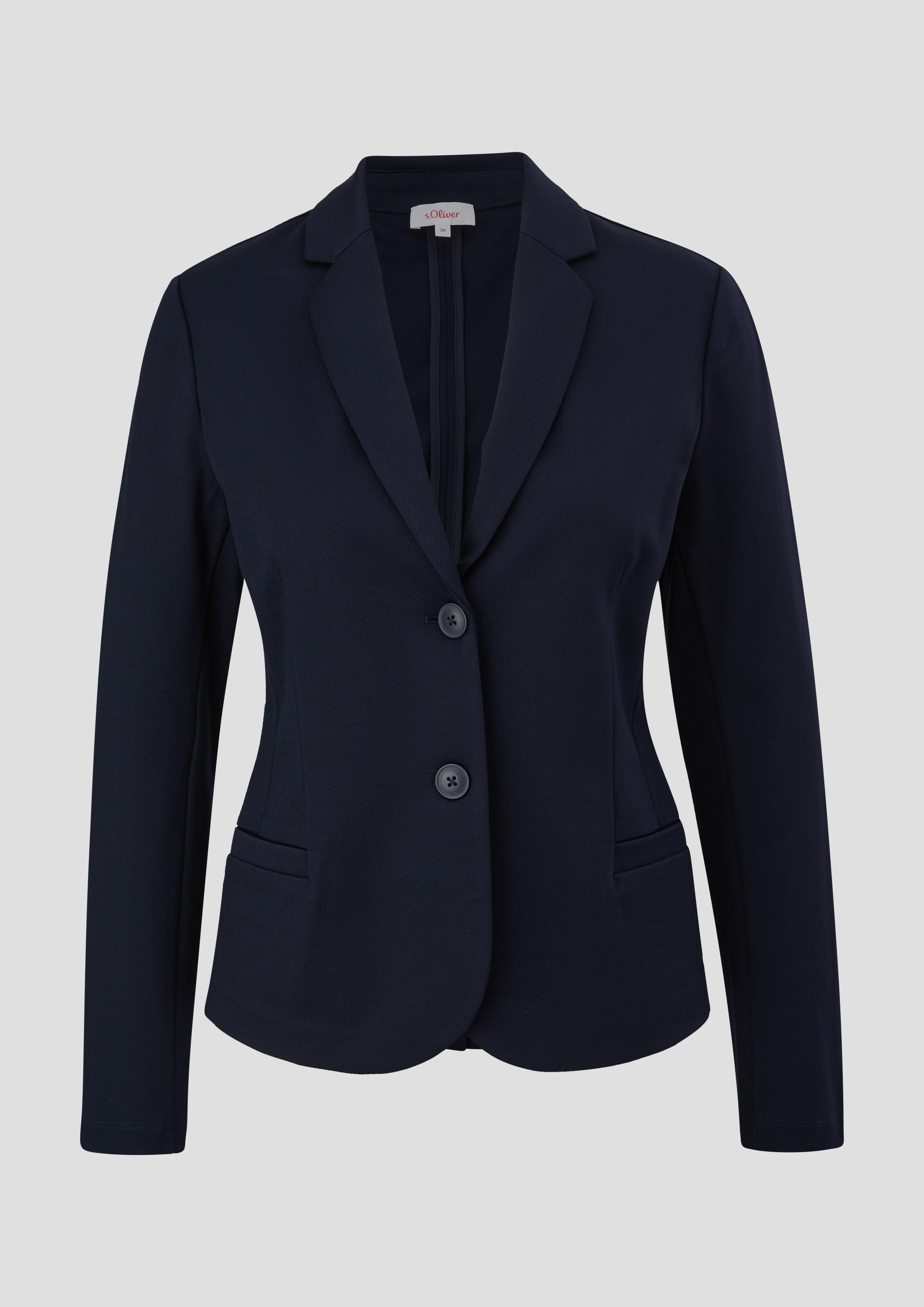 Thumbnail - s.Oliver - Jersey-Blazer mit Twillstruktur, Damen, blau