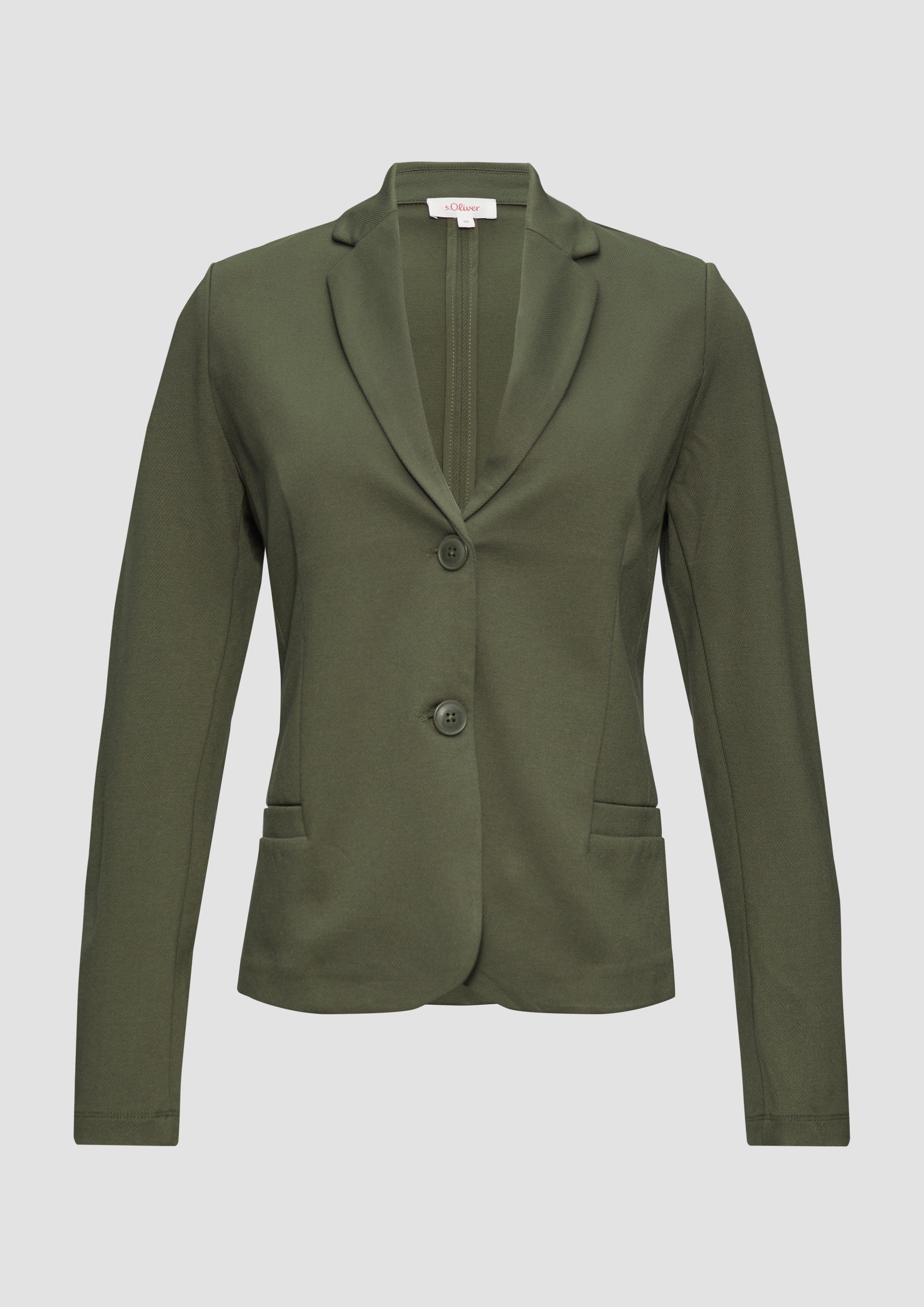 s.Oliver - Jersey-Blazer mit Twillstruktur, Damen, Grün