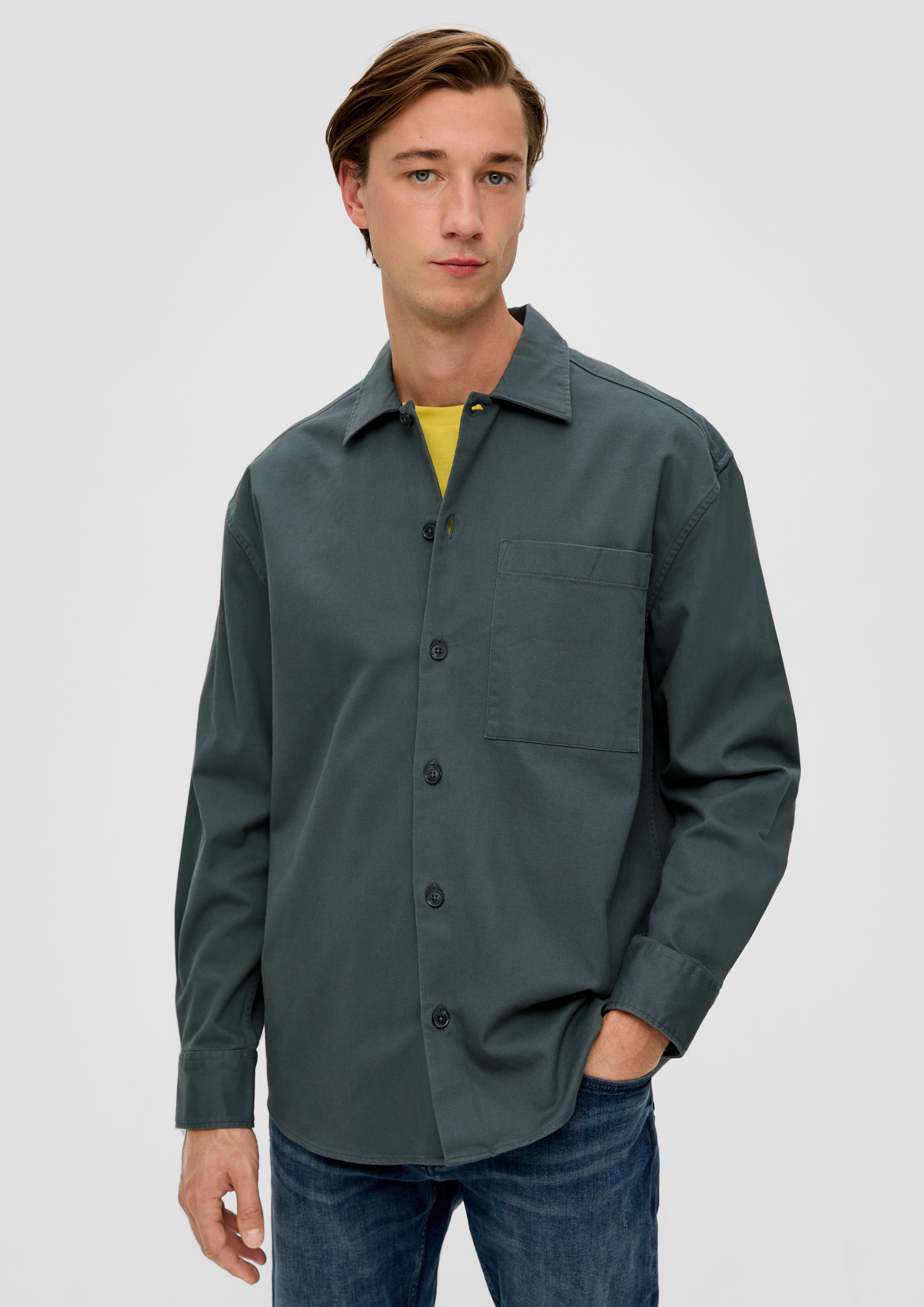 S.Oliver Relaxed: Overshirt aus Baumwollstretch