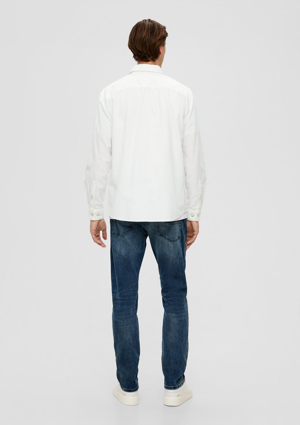 Regular fit: long sleeve shirt of made - cotton white