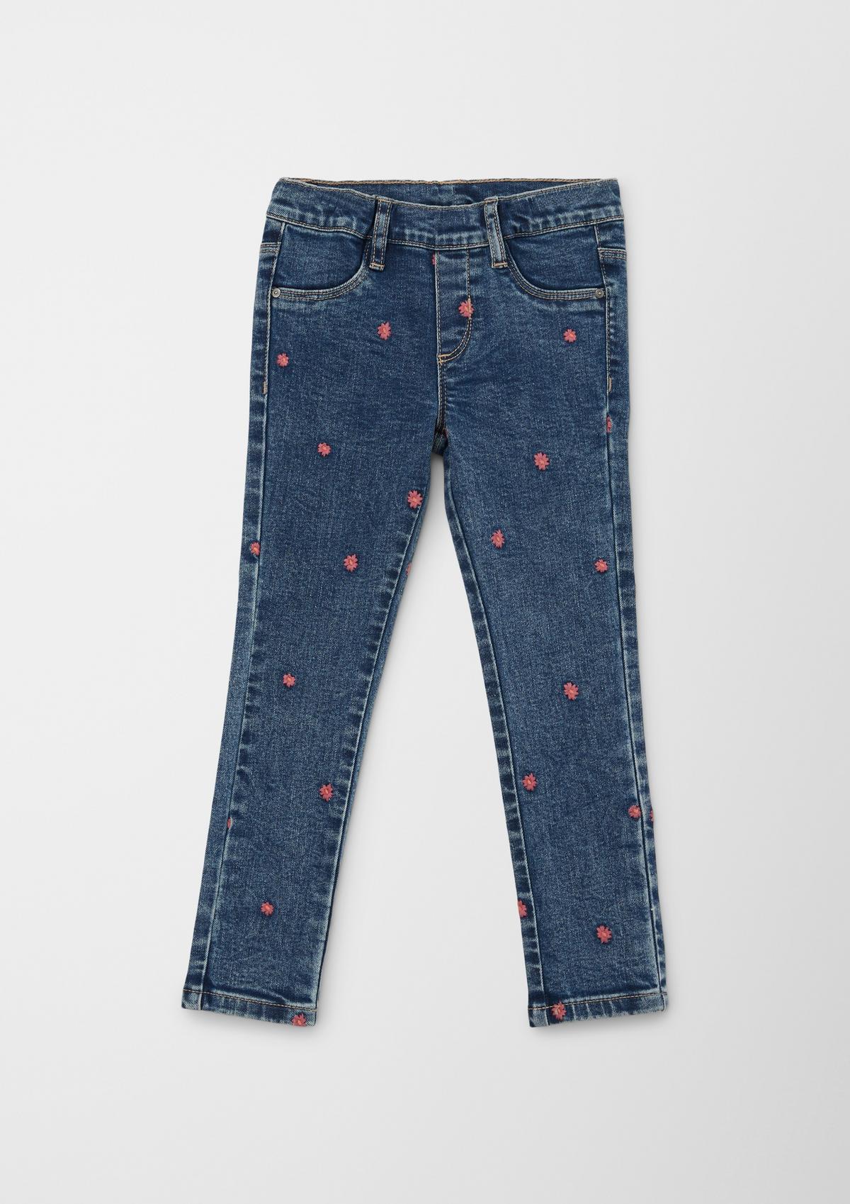 s.Oliver Hlačne pajkice: jeans hlače z vezenino