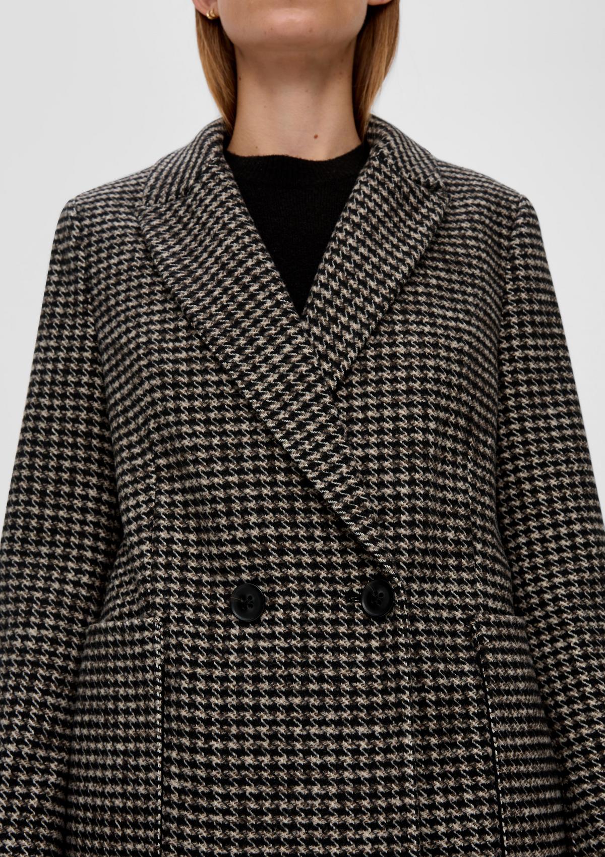 Short wool blend coat - mocca | Ketten ohne Anhänger