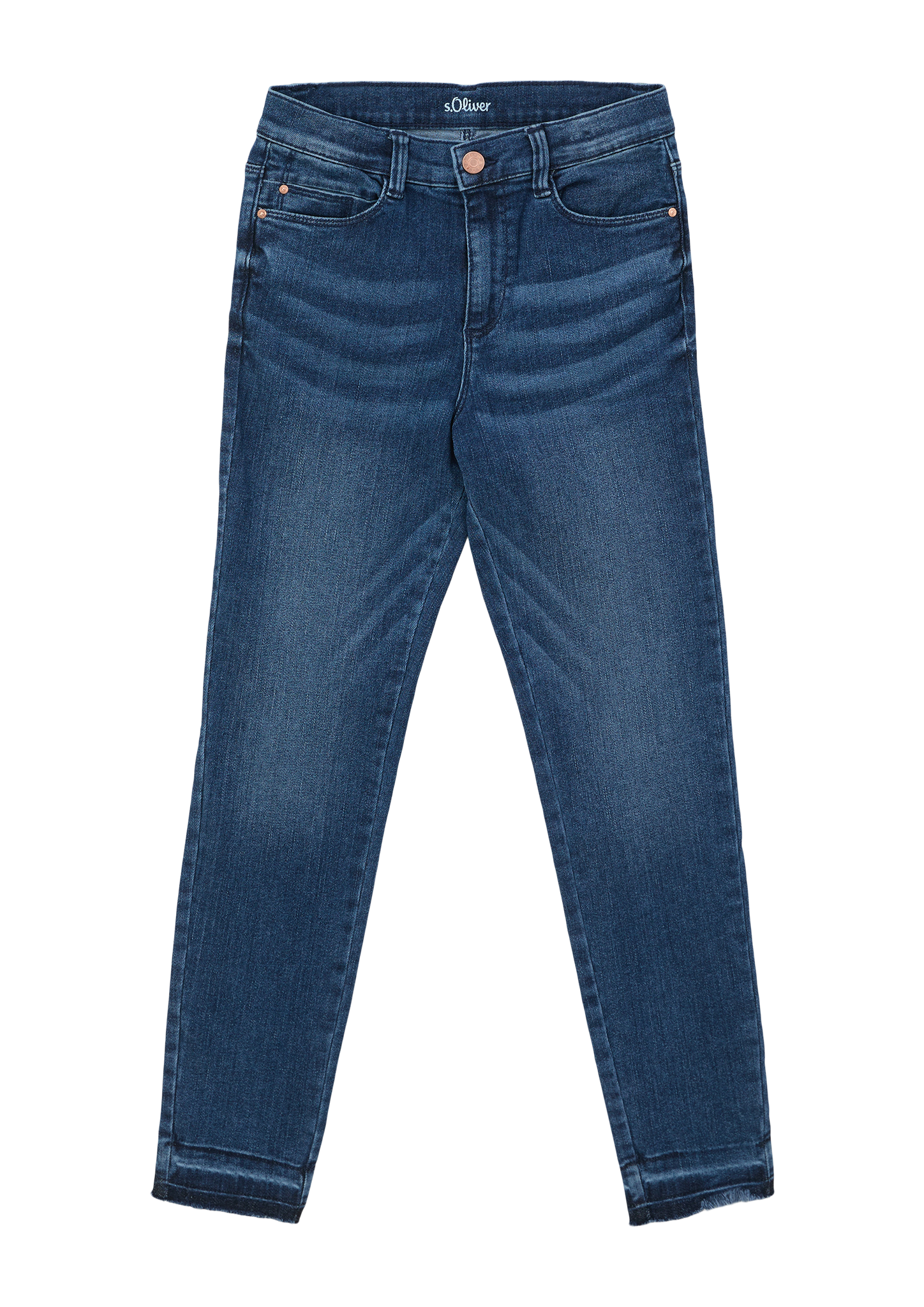 s.Oliver - Ankle Jeans Suri / Regular Fit / Mid Rise / Slim Leg, Mädchen, blau