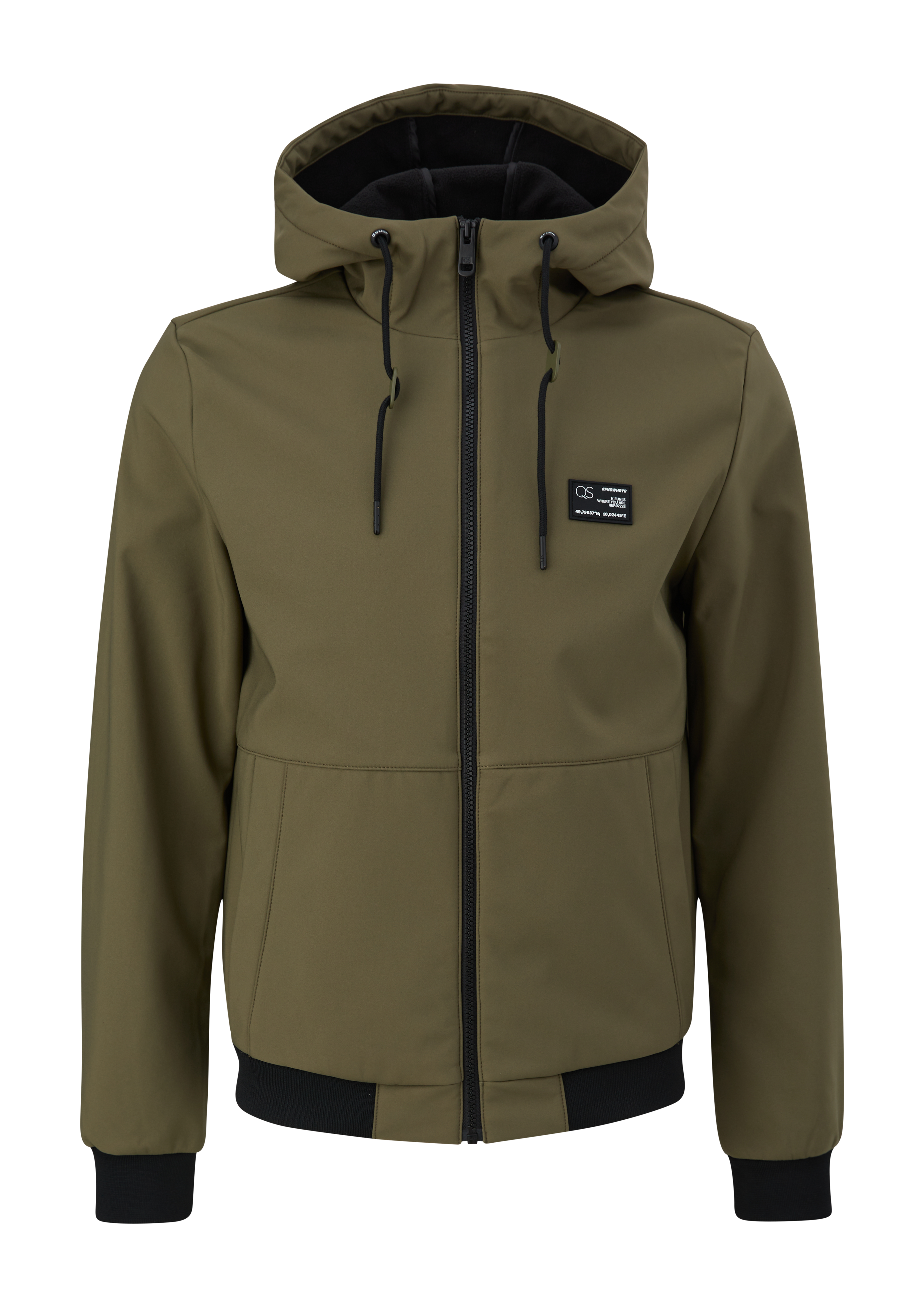 QS - Softshelljacke mit Kapuze, Herren, Grün