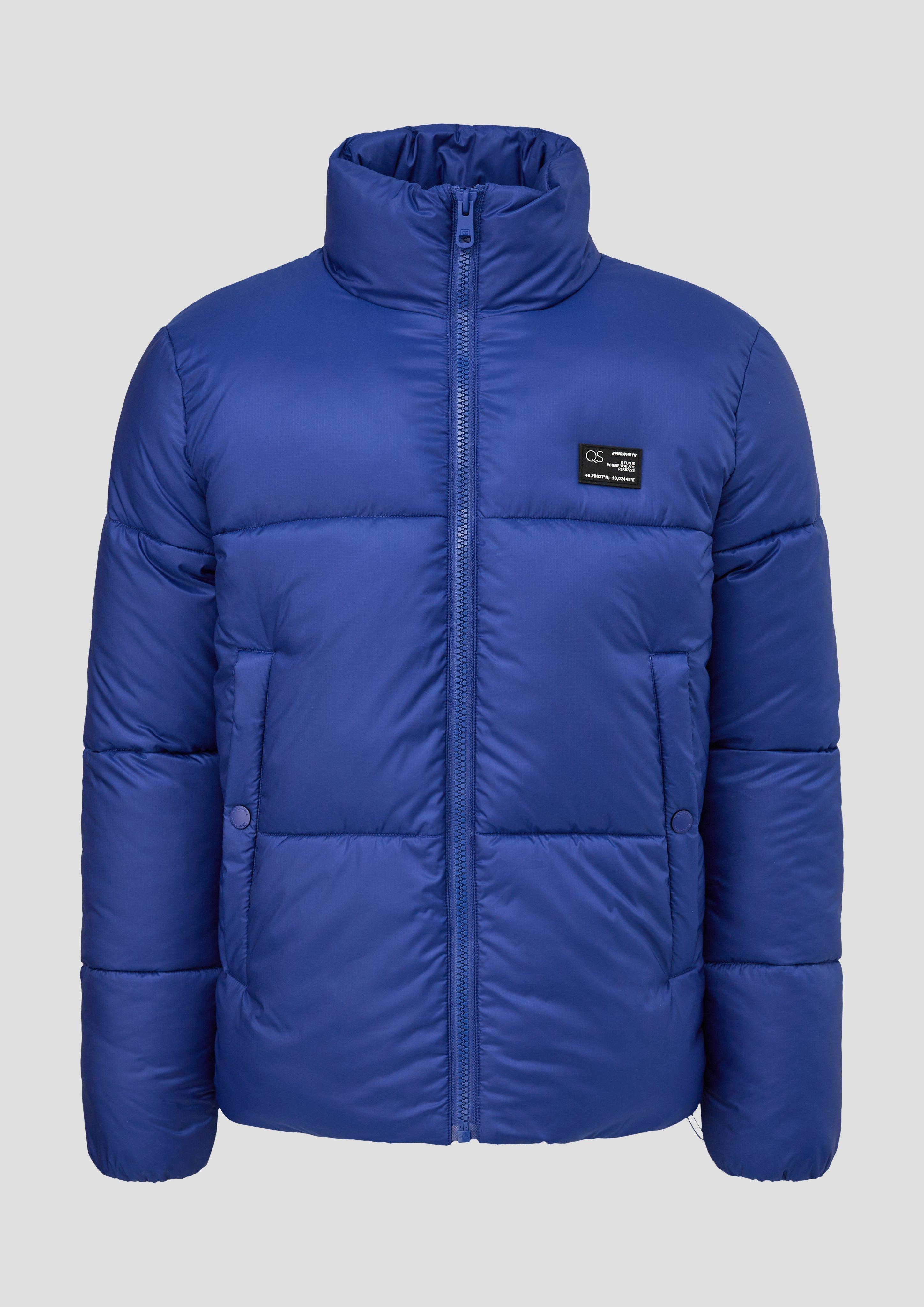 QS - Steppjacke mit Label-Patch, Herren, blau