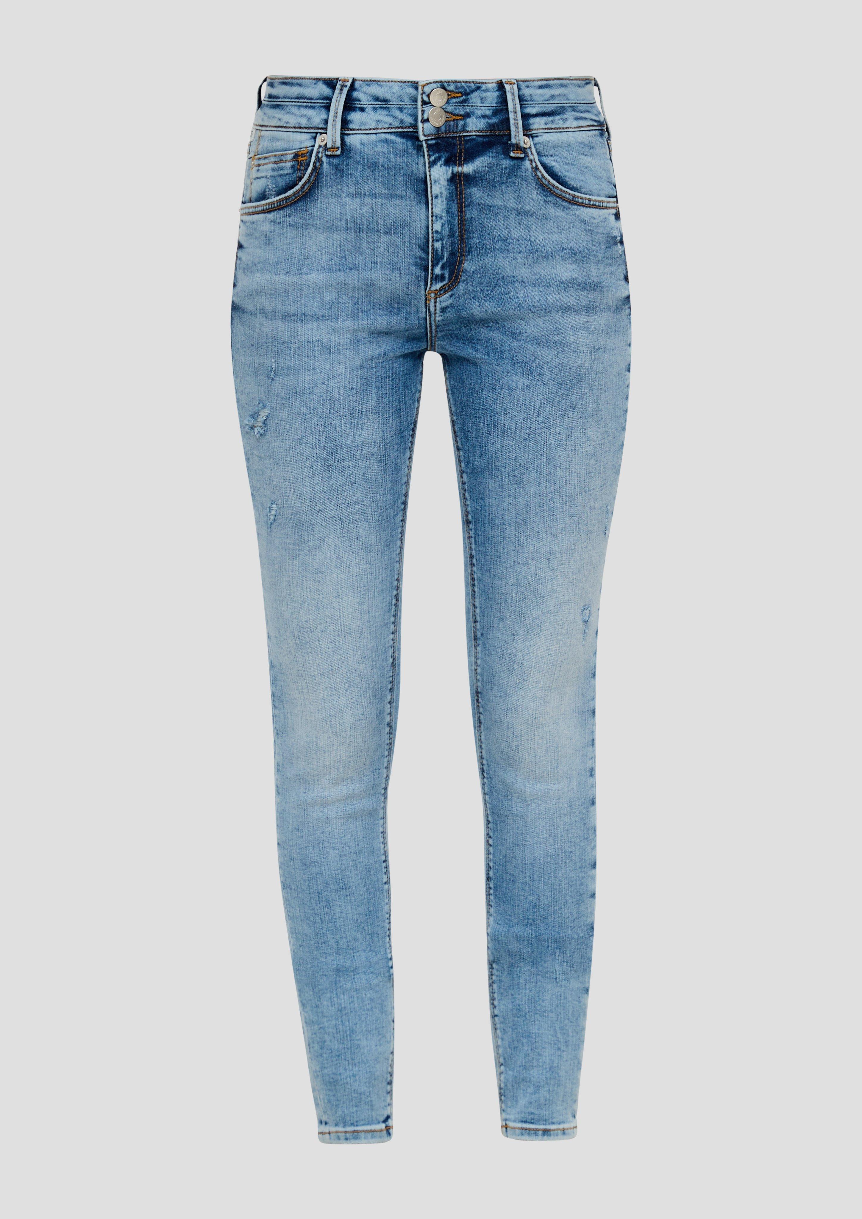 QS - Jeans Sadie / Skinny Fit / Mid Rise / Skinny Leg, Damen, blau