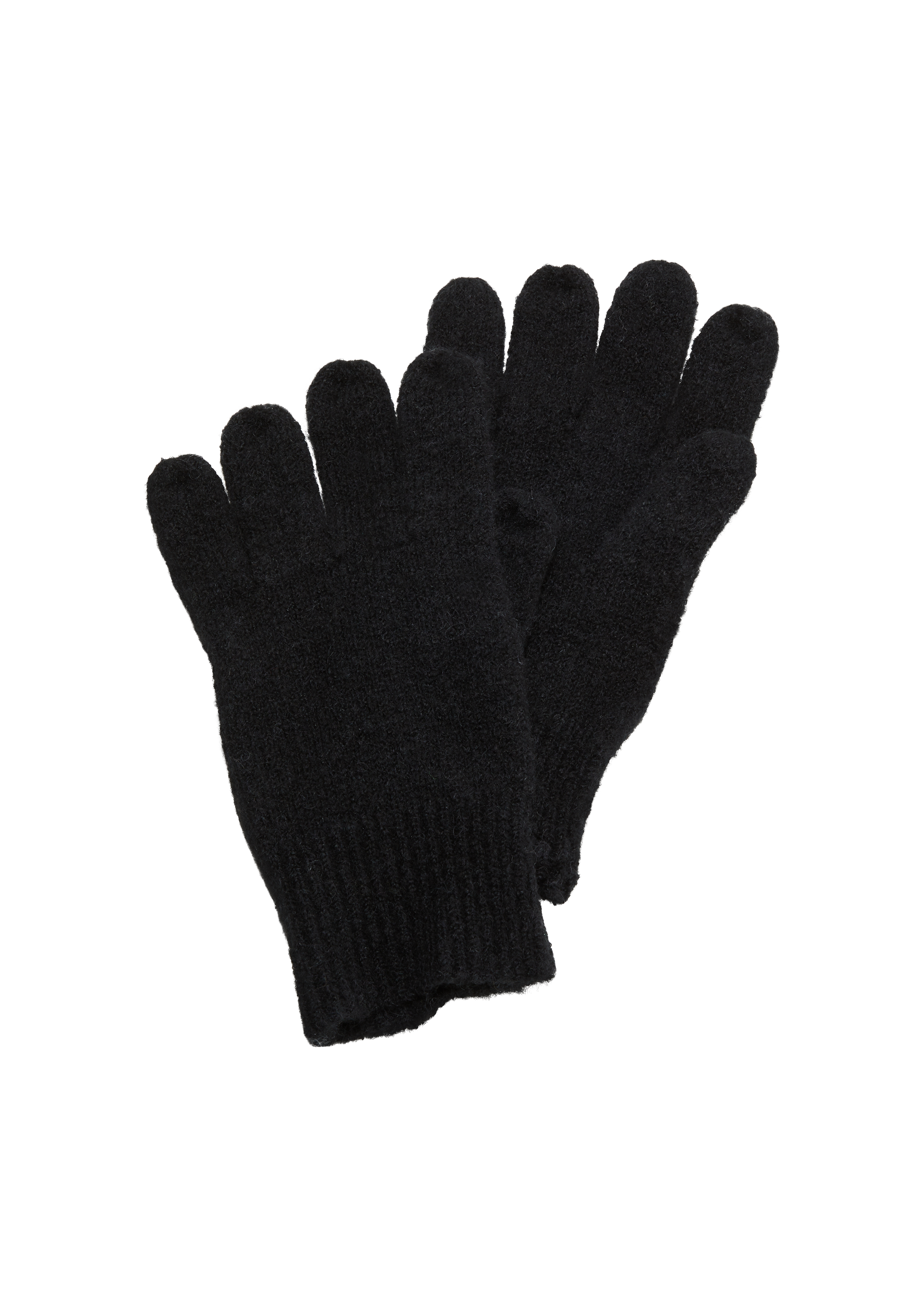 s.Oliver - Fingerhandschuhe mit Wolle, Damen, schwarz