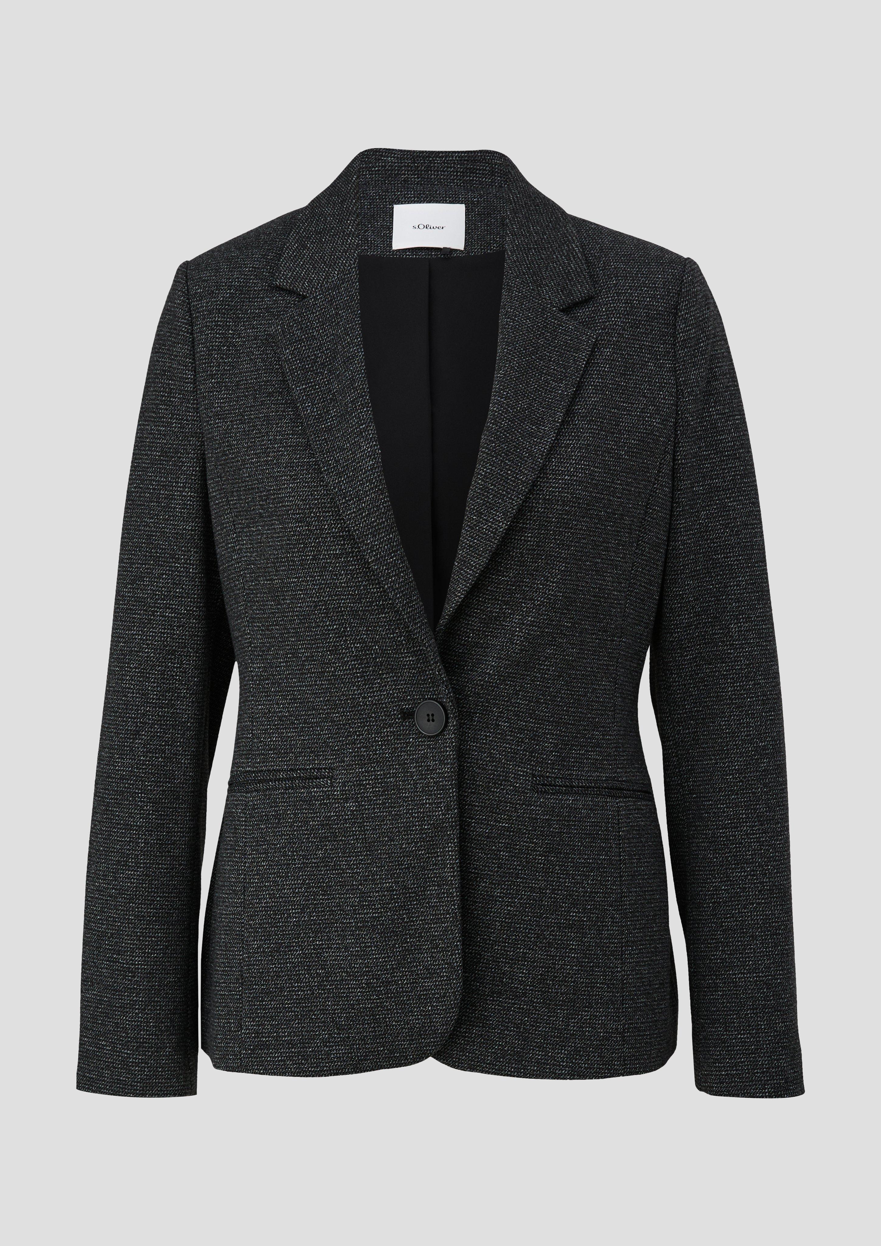 s.Oliver - Blazer im Slim Fit aus Viskosemix, Damen, schwarz