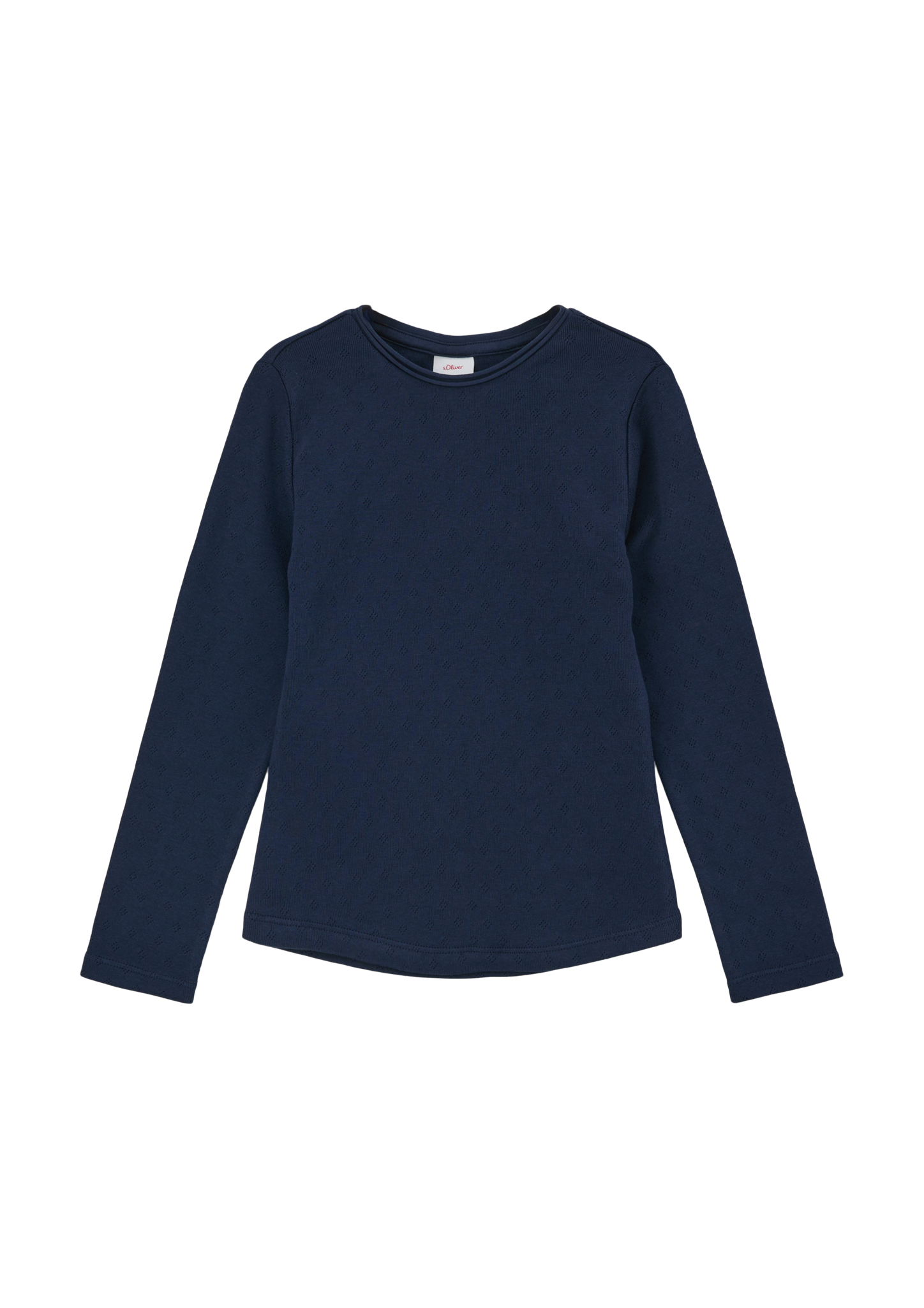 s.Oliver - Langarmshirt mit Ajourmuster, Kinder, blau