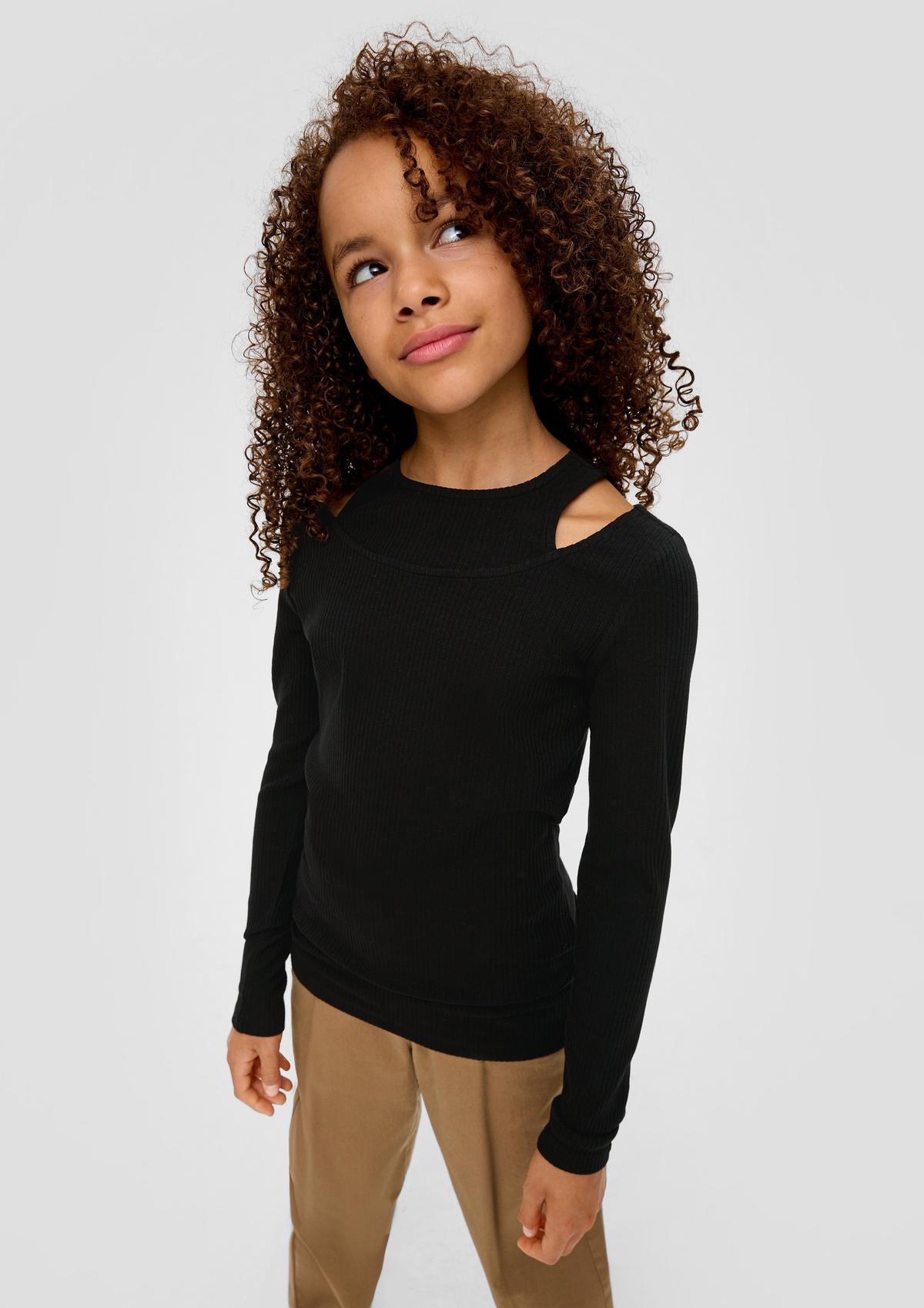 s.Oliver Ribbed long sleeve top in a 2-in-1 look