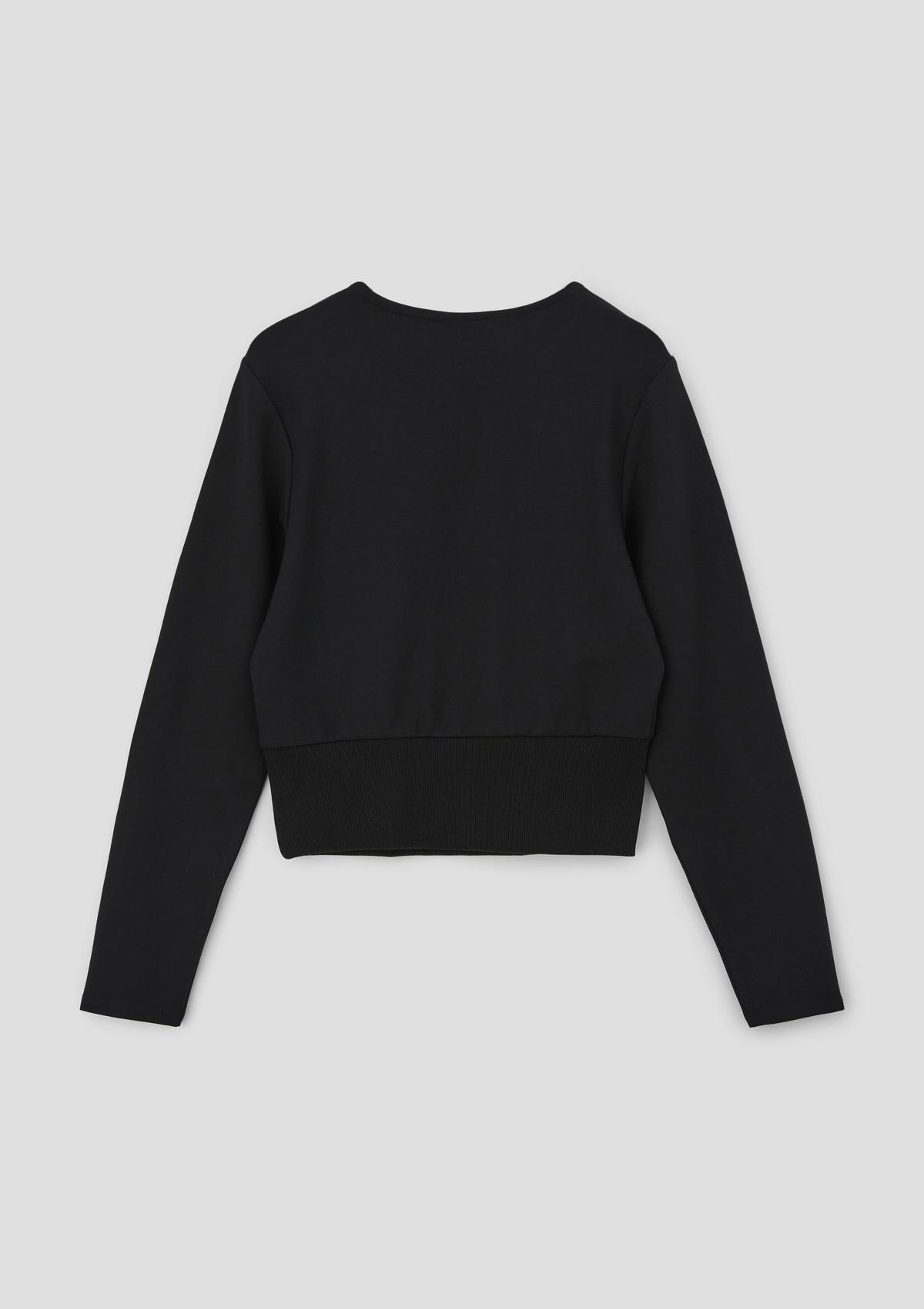 s.Oliver Cropped long sleeve top with ribbed insert