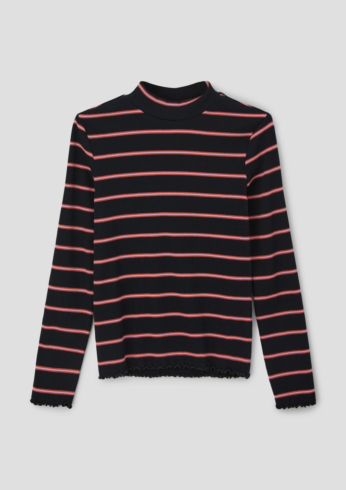 s.Oliver Striped long sleeve top with ribbed texture