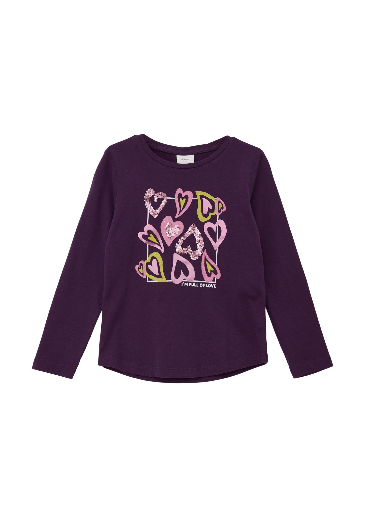 s.Oliver - Longsleeve mit Paillettenbesatz, Kinder, lila