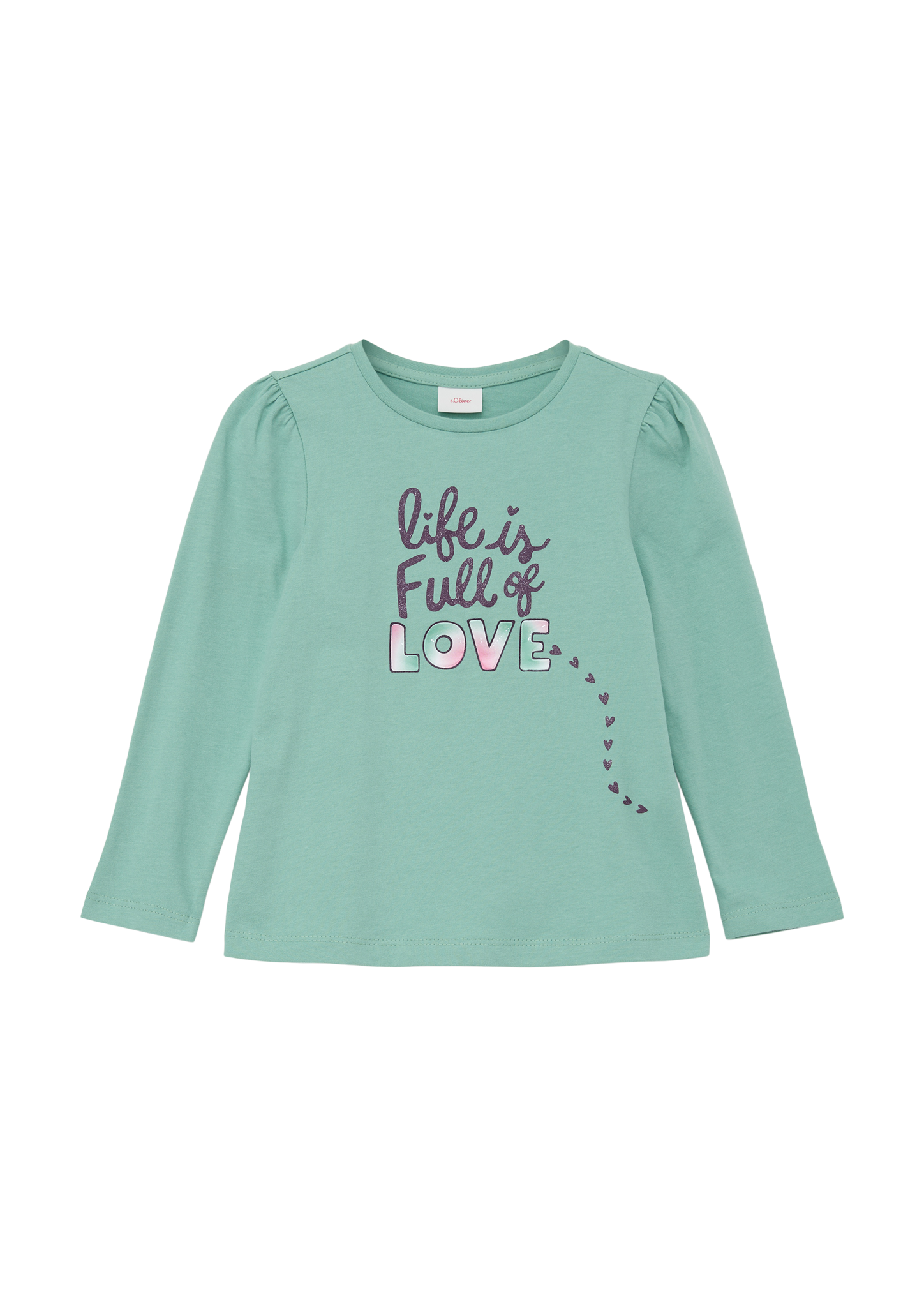 s.Oliver - Longsleeve mit Effektprint, Kinder, grün