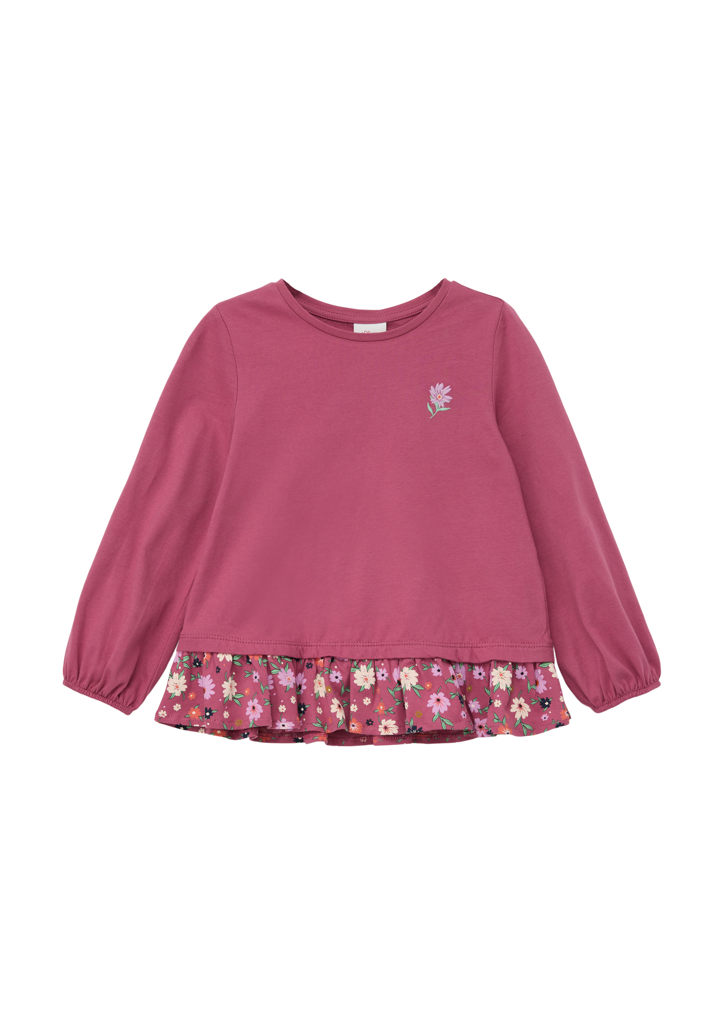 s.Oliver - Longsleeve mit Volants, Kinder, Rosa