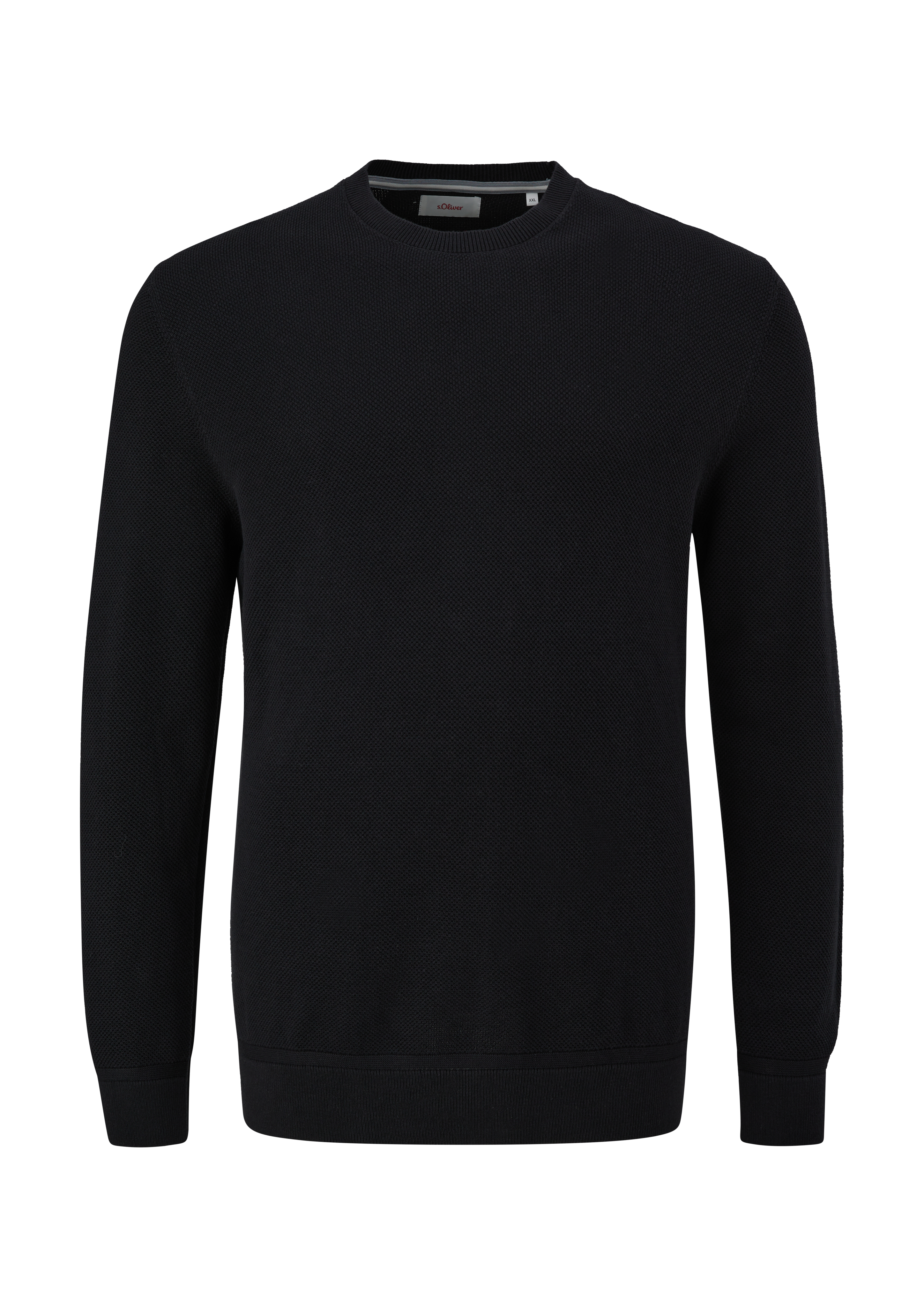 s.Oliver - Feinstrickpullover aus Baumwolle, Herren, schwarz