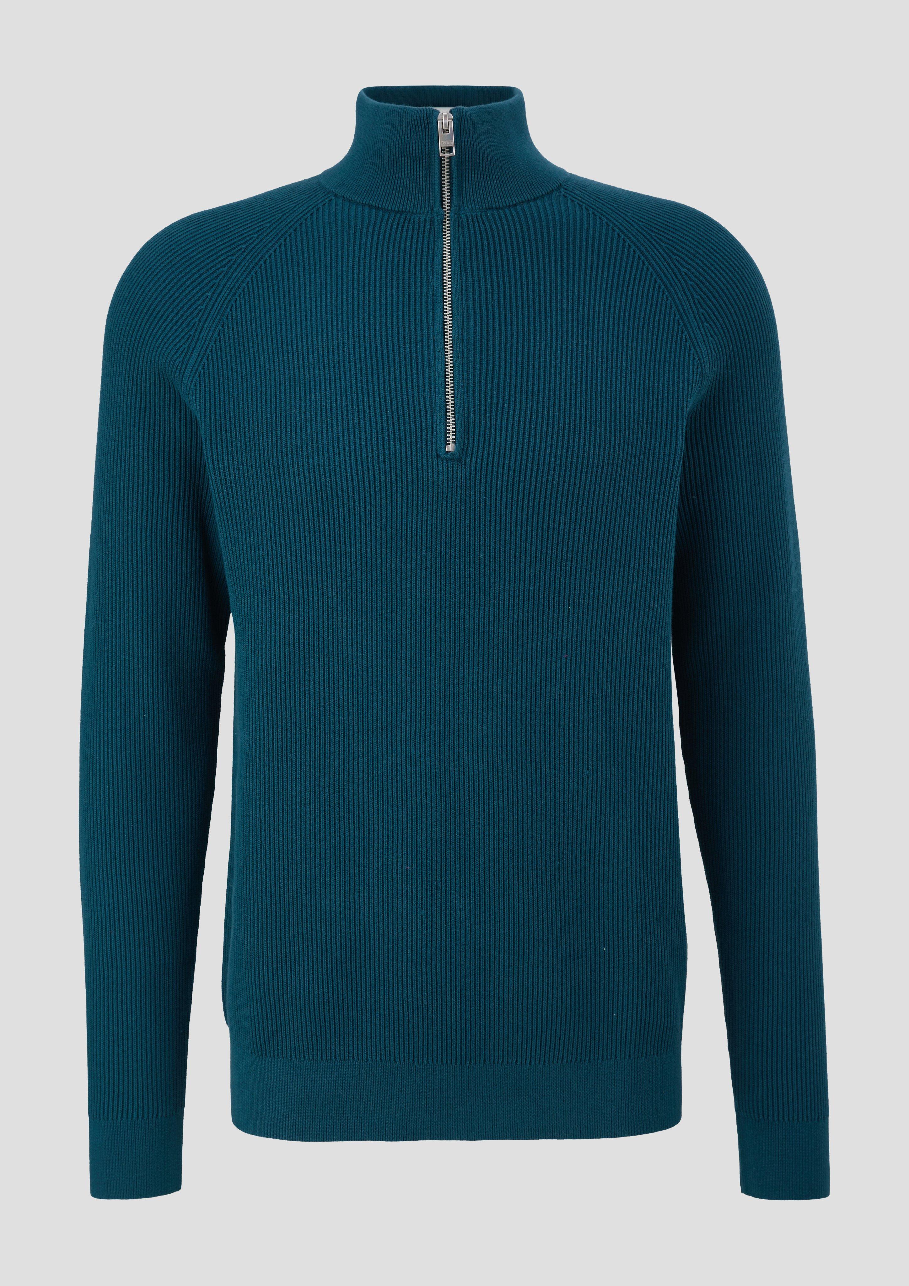 s.Oliver - Feinstrickpullover aus Baumwolle, Herren, Blau