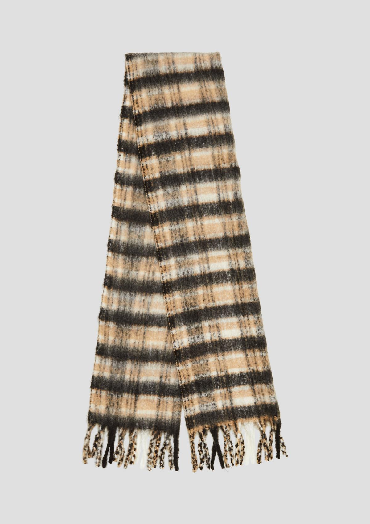 s.Oliver Check scarf with fringing