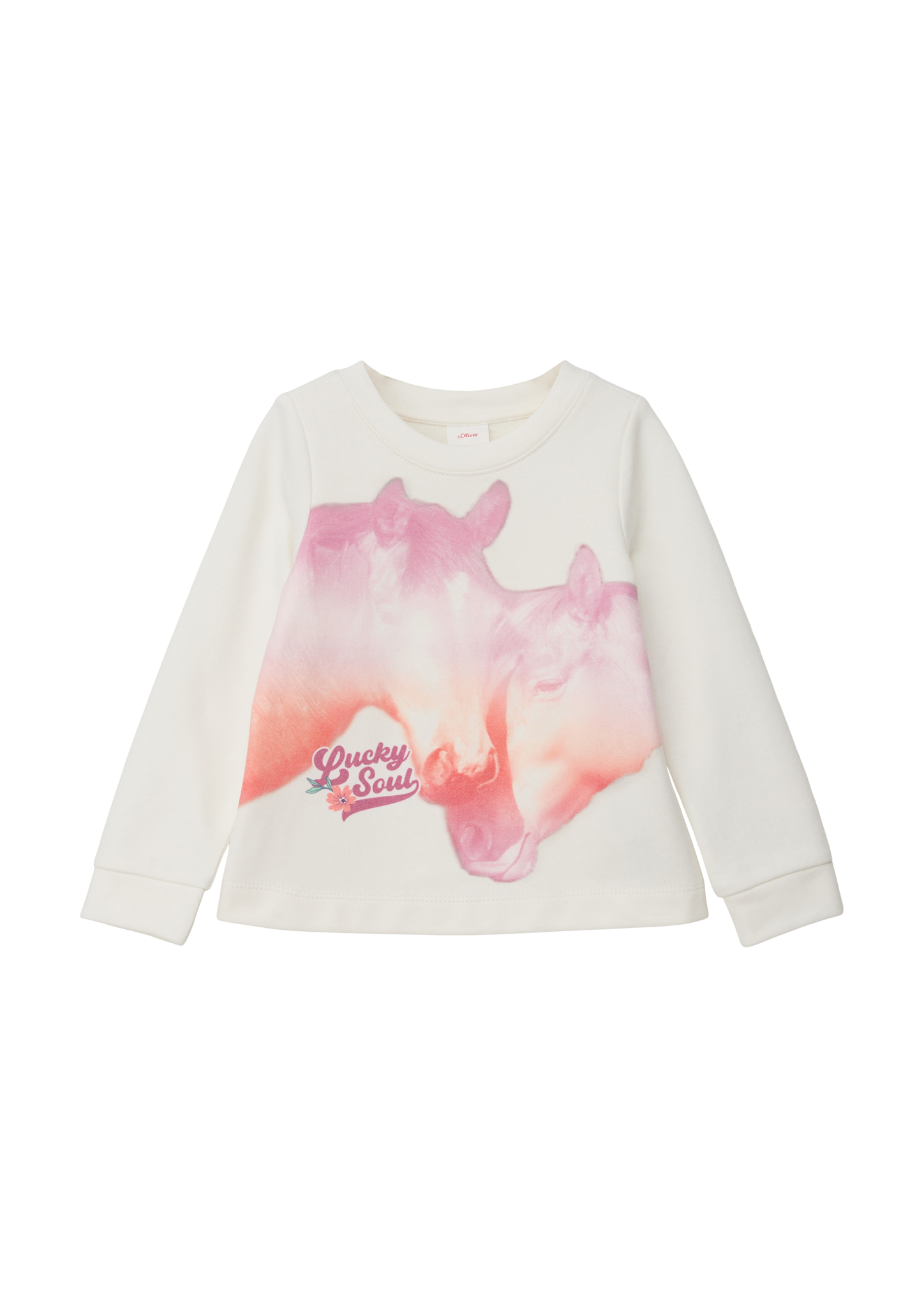 s.Oliver - Sweatshirt mit Grafik-Print, Kinder, creme|weiß