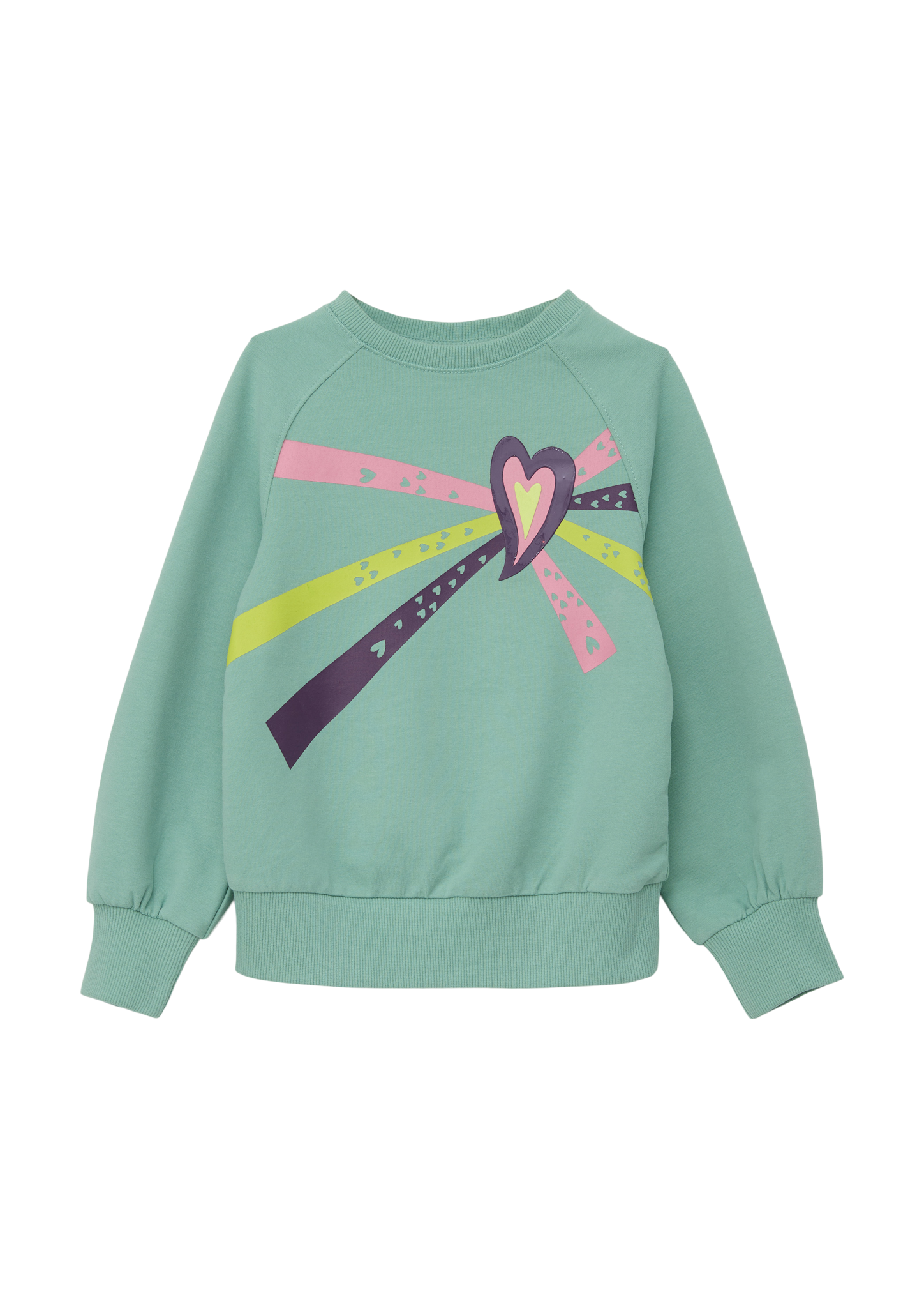 s.Oliver - Sweatshirt mit glänzendem Frontprint, Kinder, grün