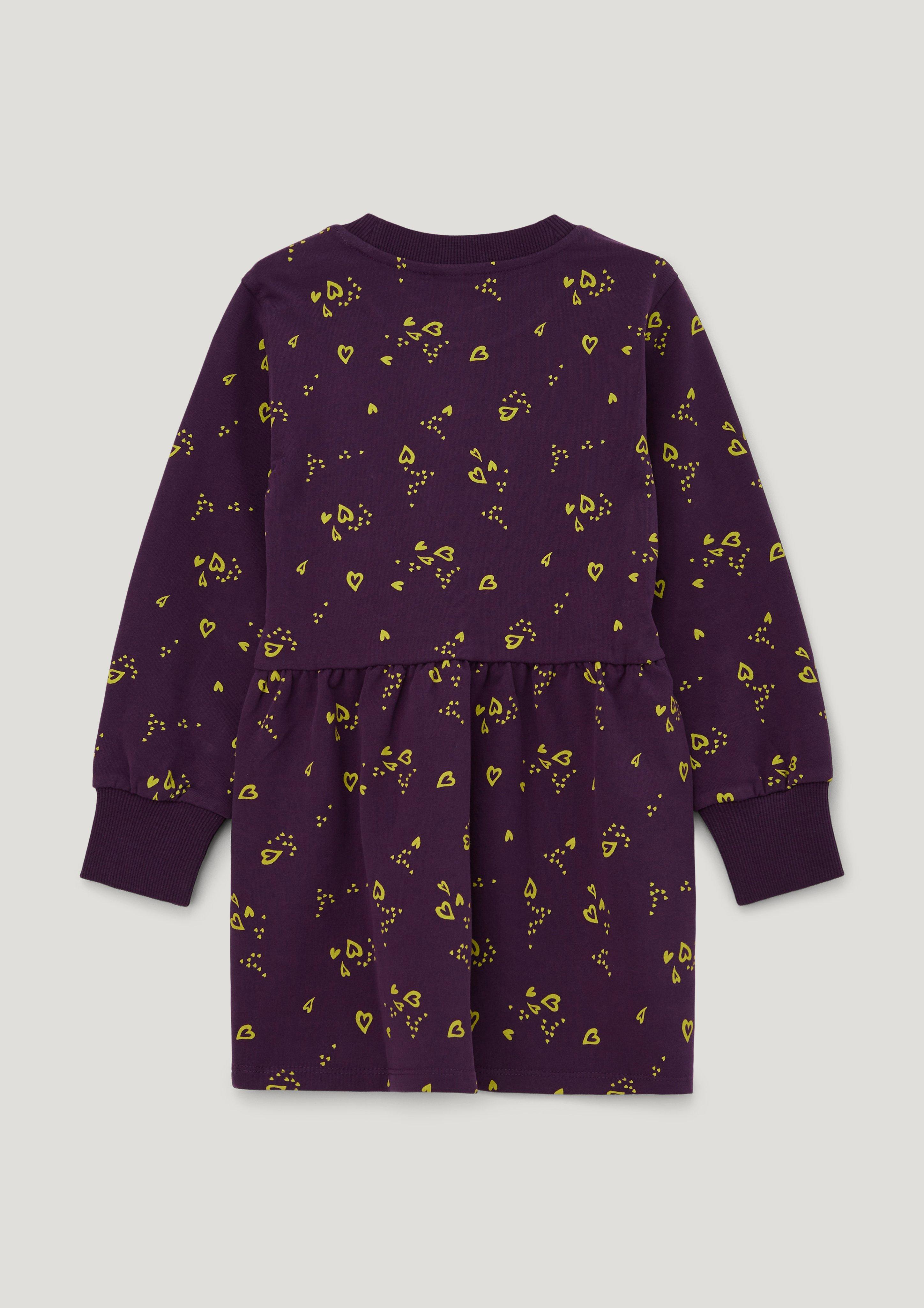 S.Oliver Mädchen Sweatkleid Mit Allover Print - Bequemes Langarmkleid Für Den Alltag
