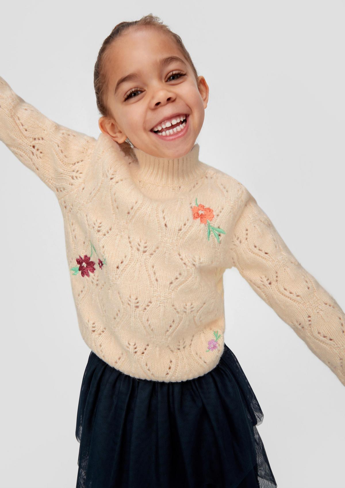 s.Oliver Jumper with floral embroidery