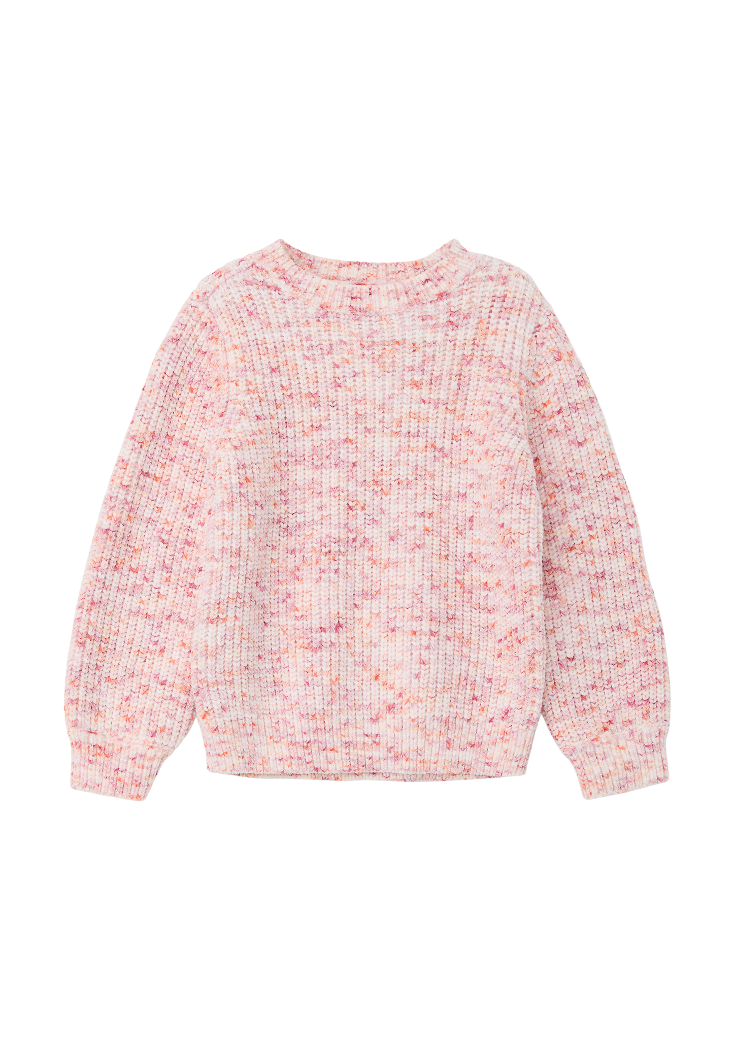 s.Oliver - Melierter Strickpullover mit Rippstruktur, Kinder, Rosa