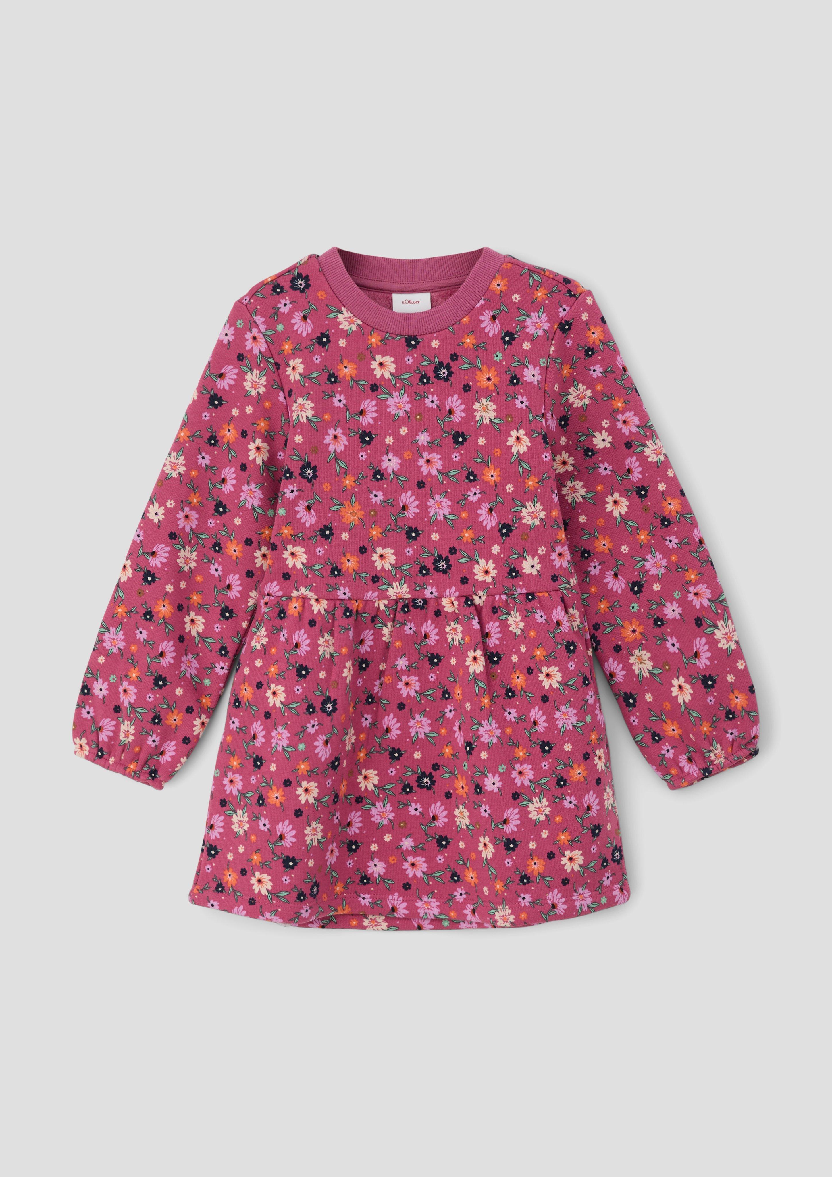 Thermal fleece dress with allover print pink s.Oliver