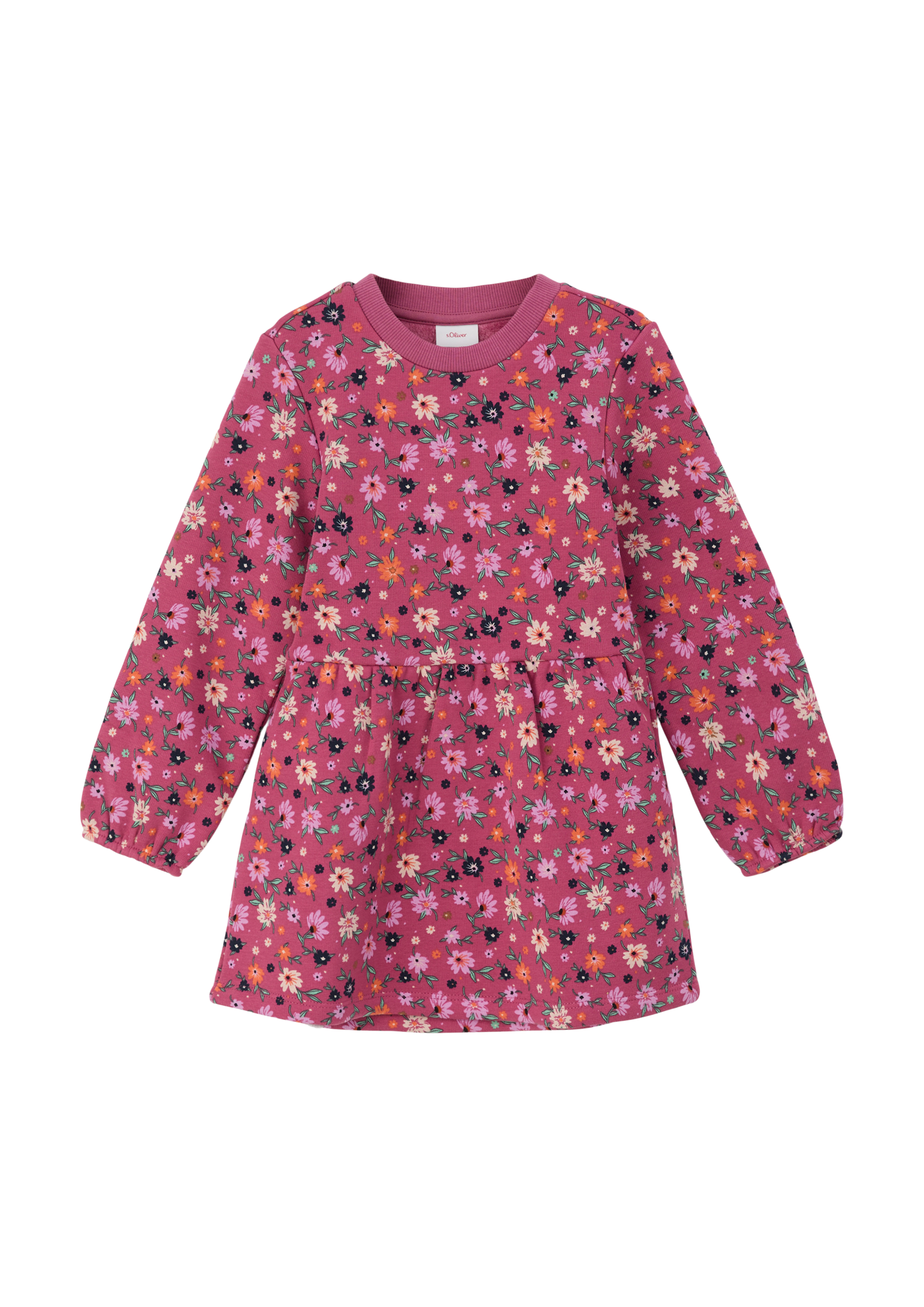 s.Oliver - Thermofleece-Kleid mit Allover-Print, Kinder, Rosa