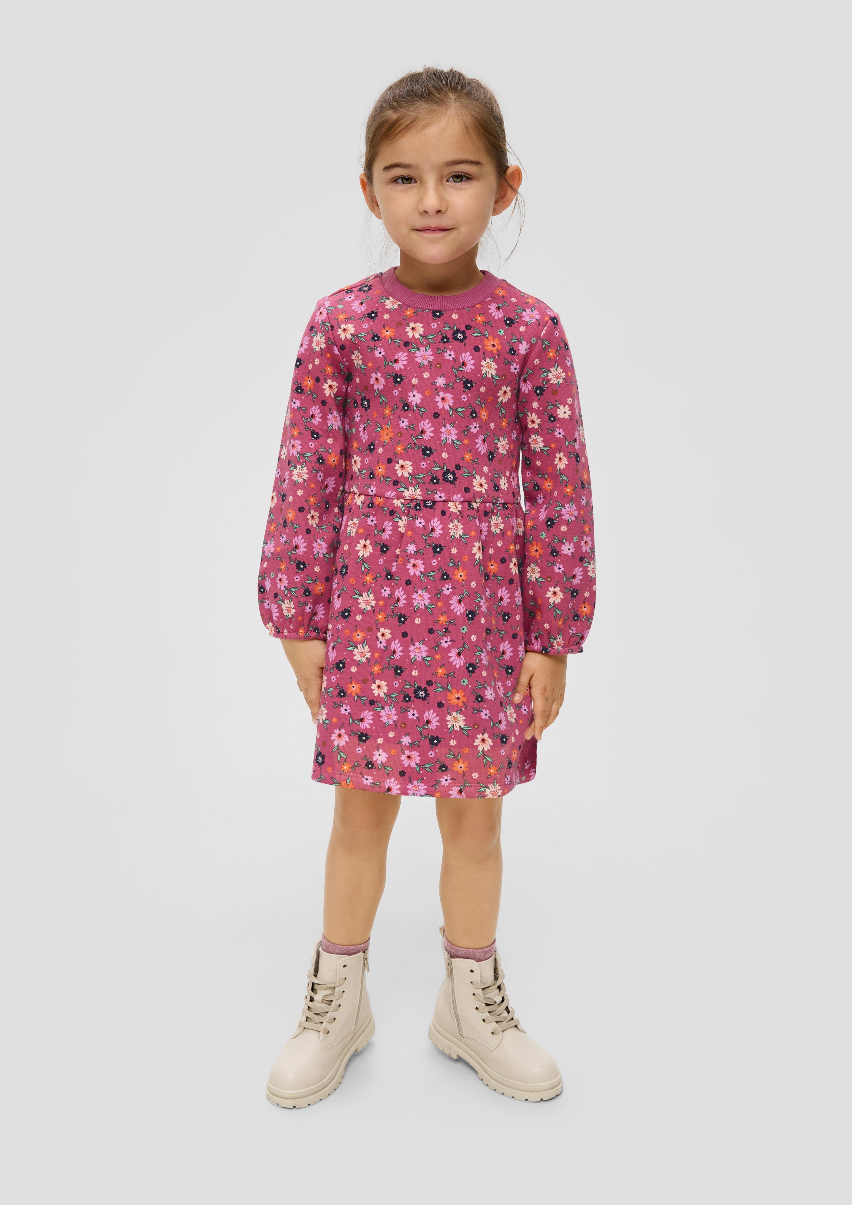 Thermal fleece dress with allover print pink s.Oliver