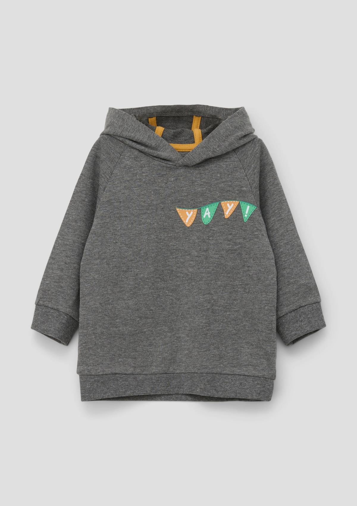 s.Oliver Hooded sweatshirt with rubberised print