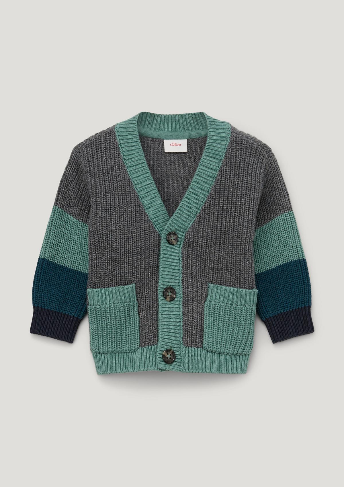 s.Oliver Cardigan with colour blocking