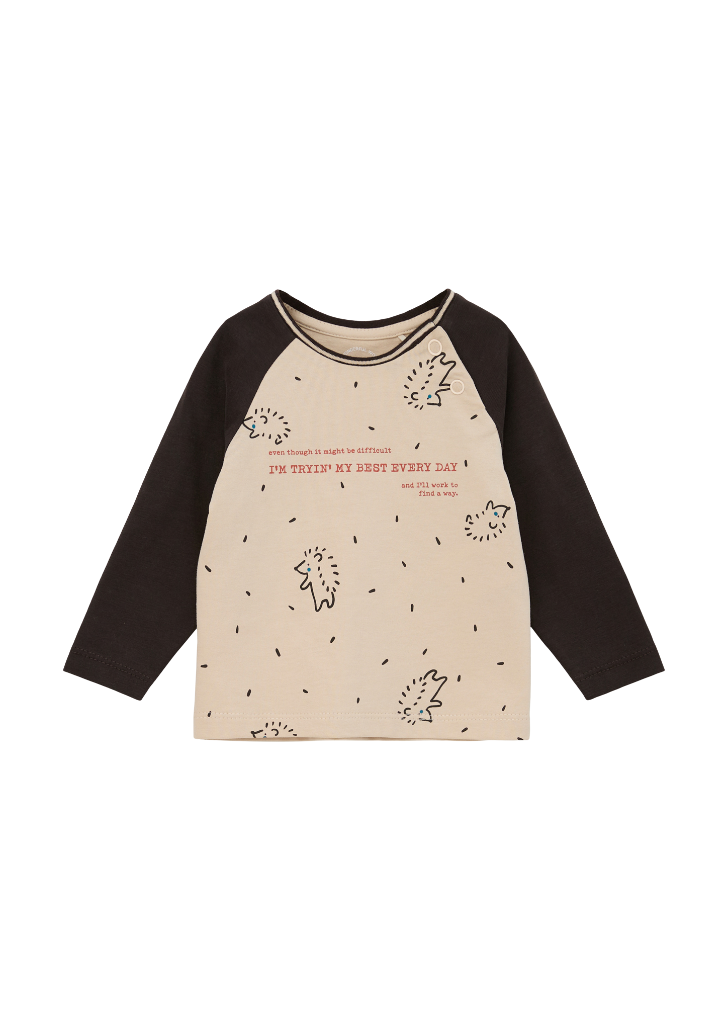 s.Oliver - Longsleeve mit Frontprint, Babys, Beige