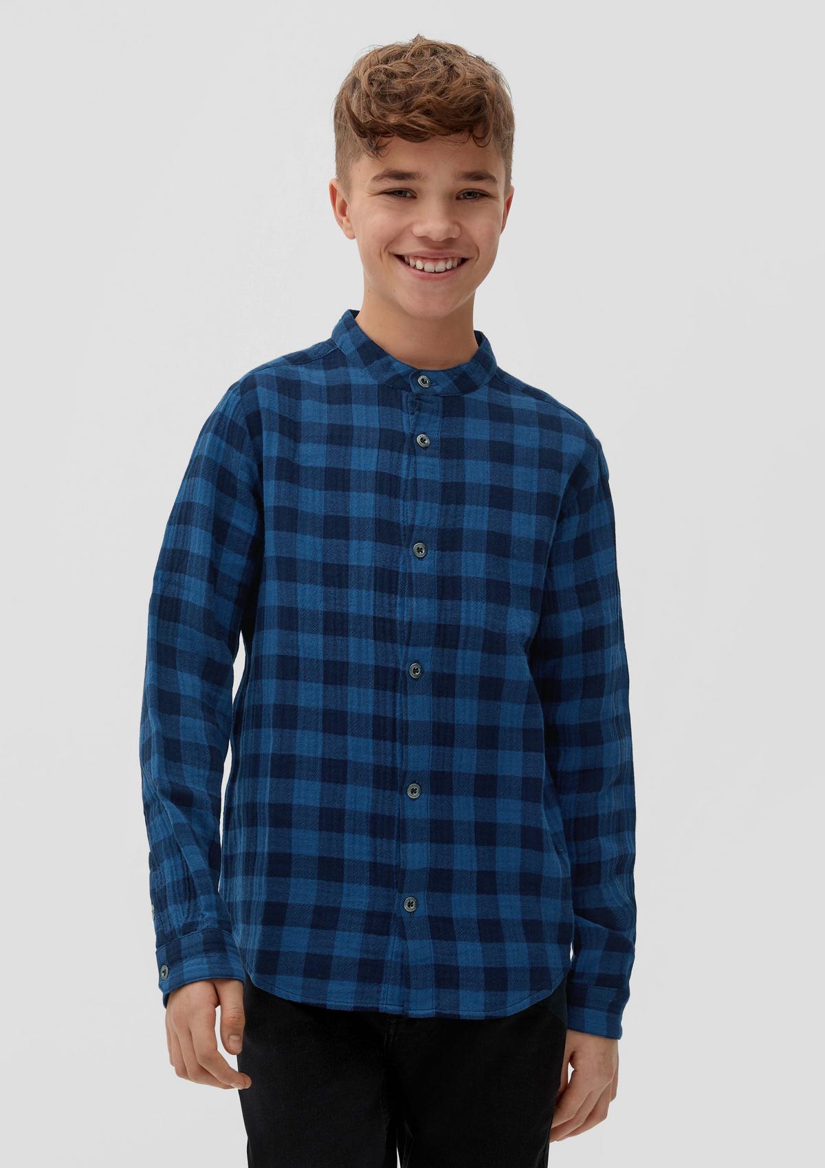 s.Oliver Check shirt with a stand-up collar