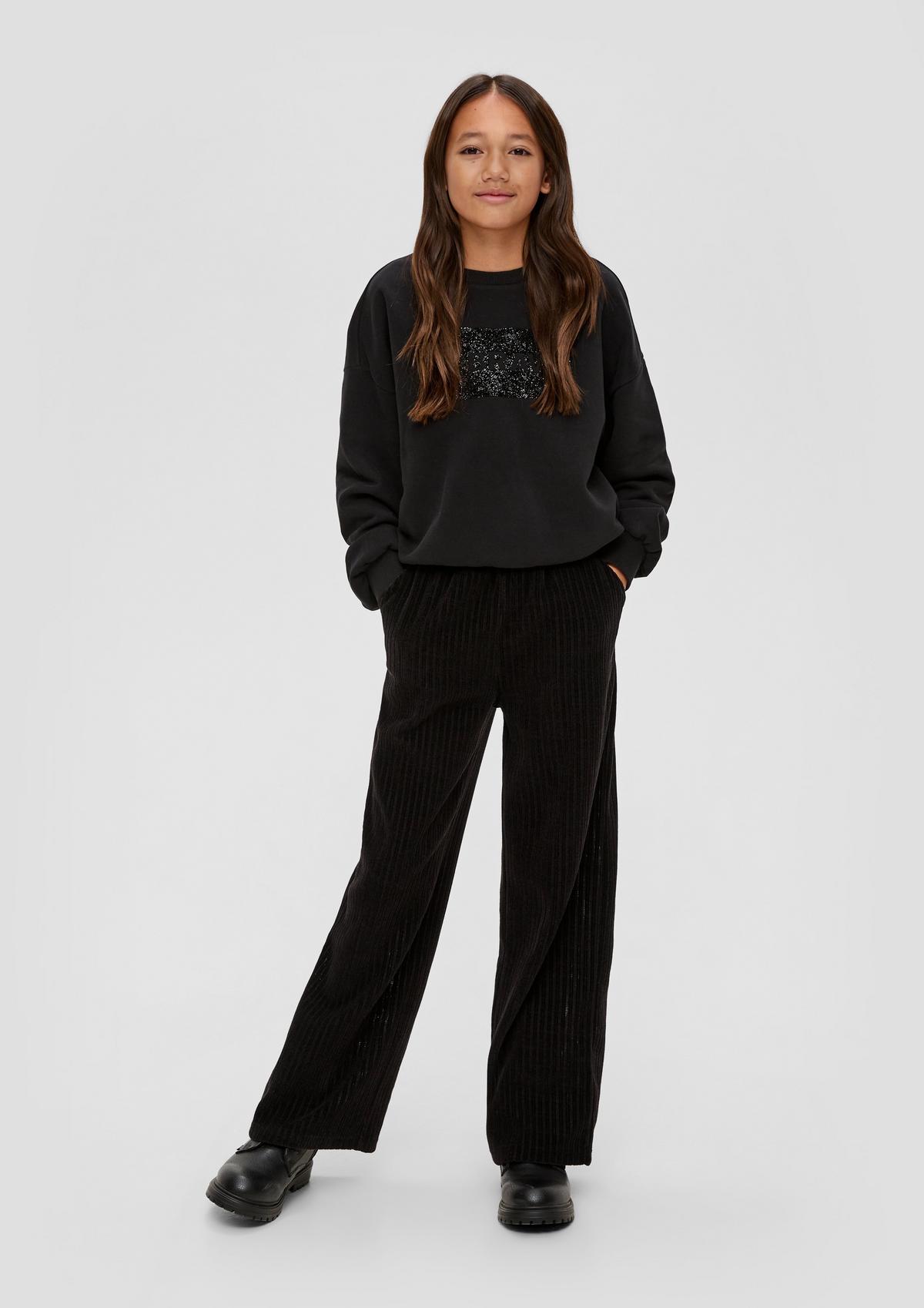 s.Oliver Loose fit: Trousers with a corduroy texture