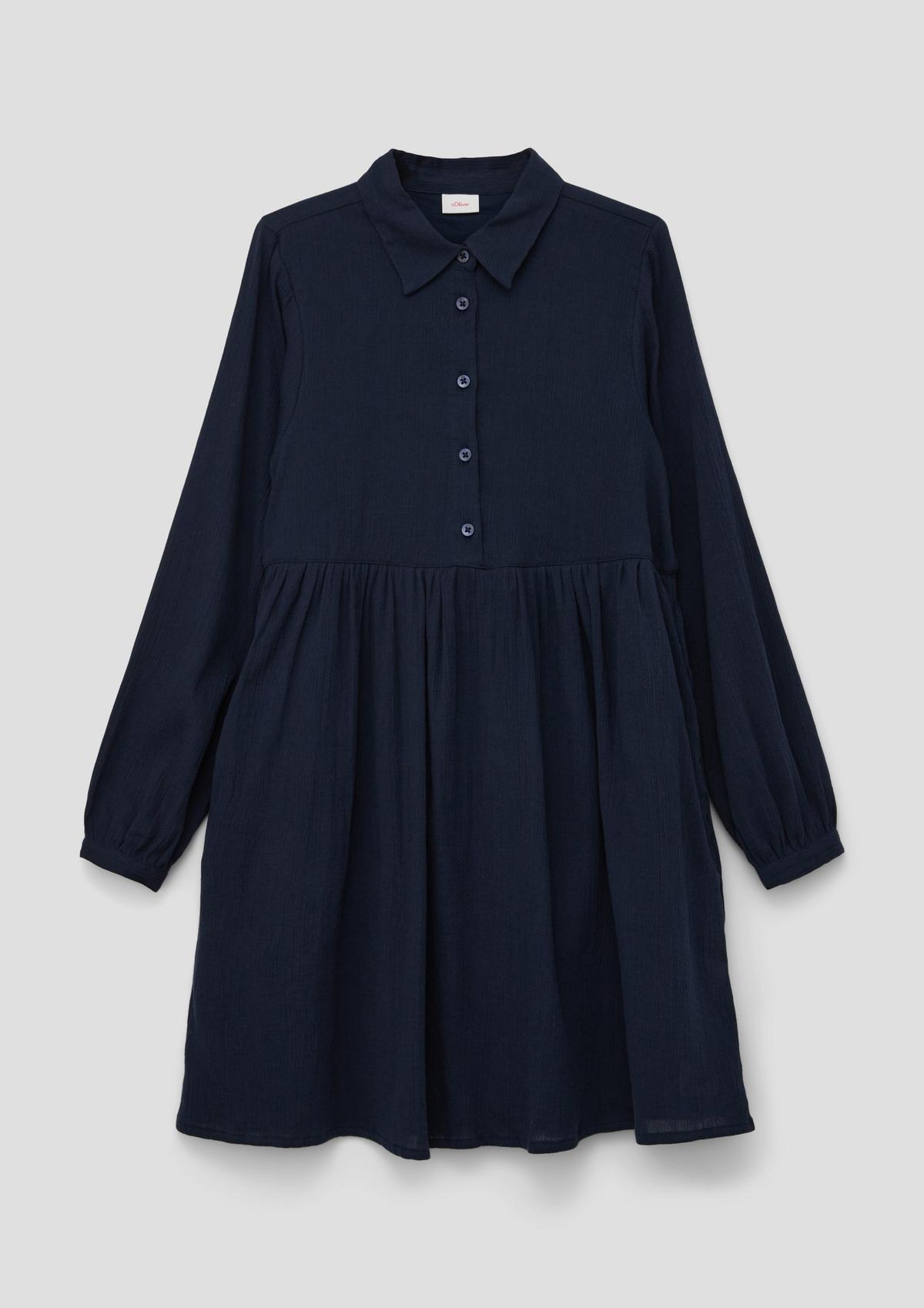 s.Oliver Wide shirt dress with crinkle texture
