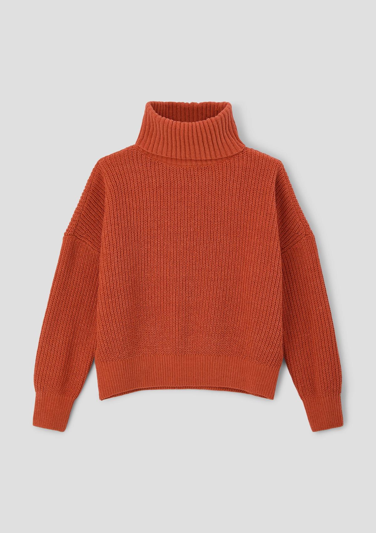 Knit jumper with a polo neck