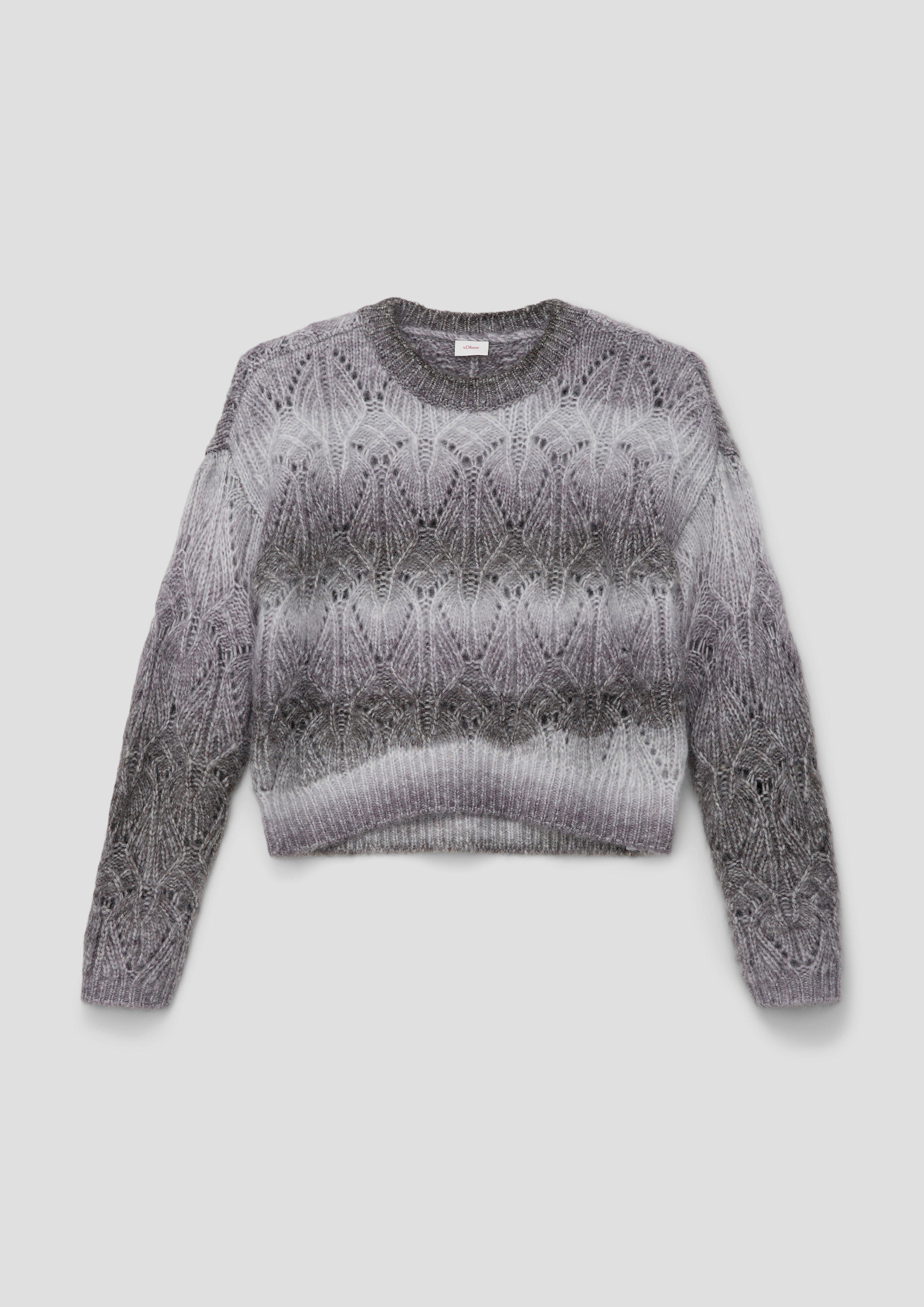 Ajouré-Strickpullover aus Seide und Baumwolle