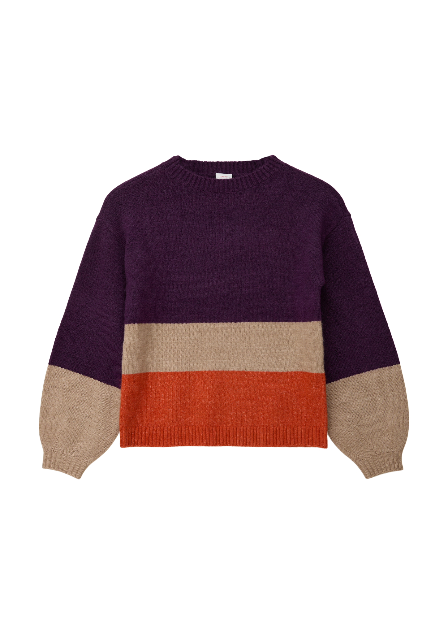 s.Oliver - Strickpullover mit Colour Blocking, Mädchen, mehrfarbig|rot