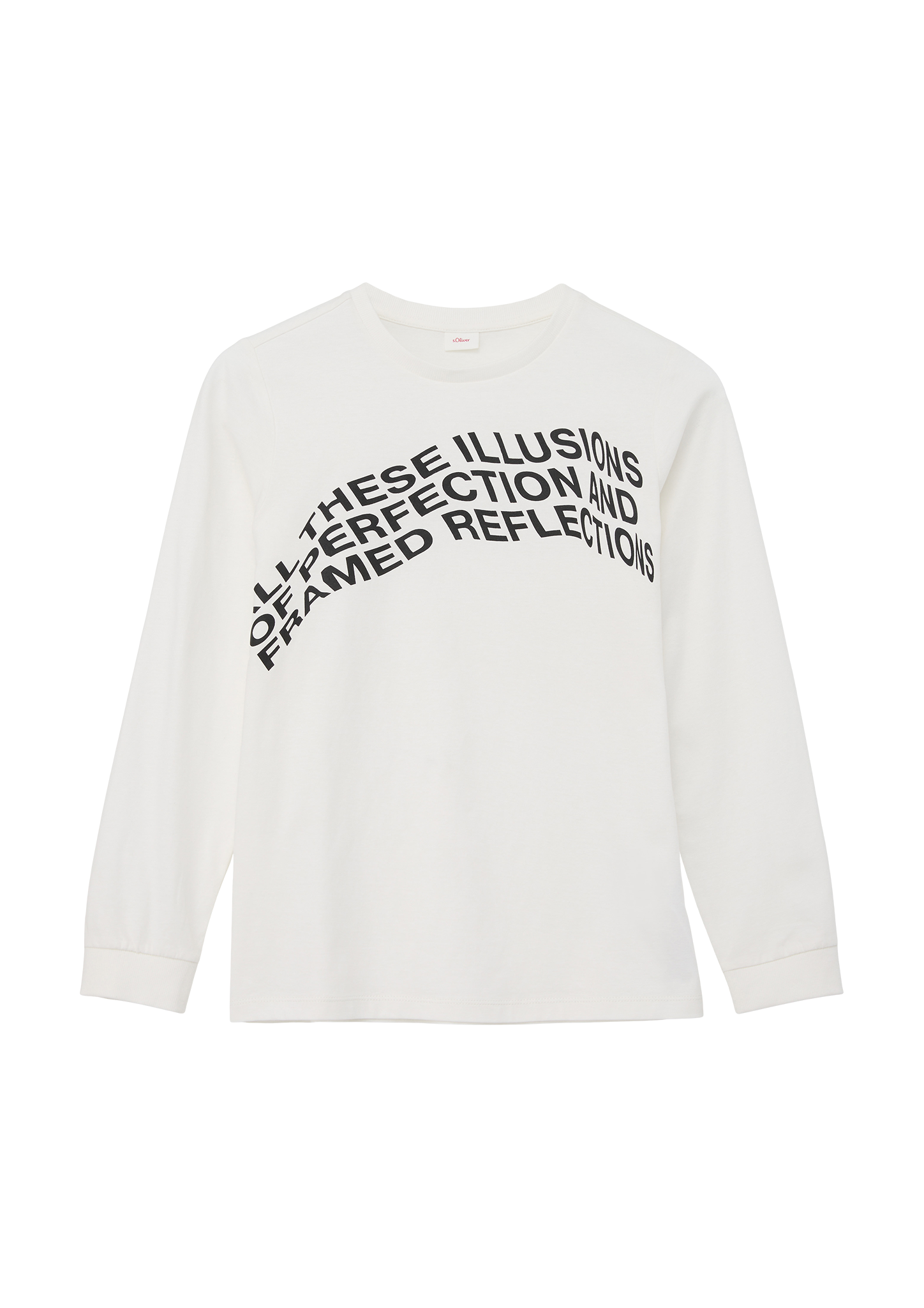 s.Oliver - Longsleeve mit Frontprint, Jungen, creme|weiß