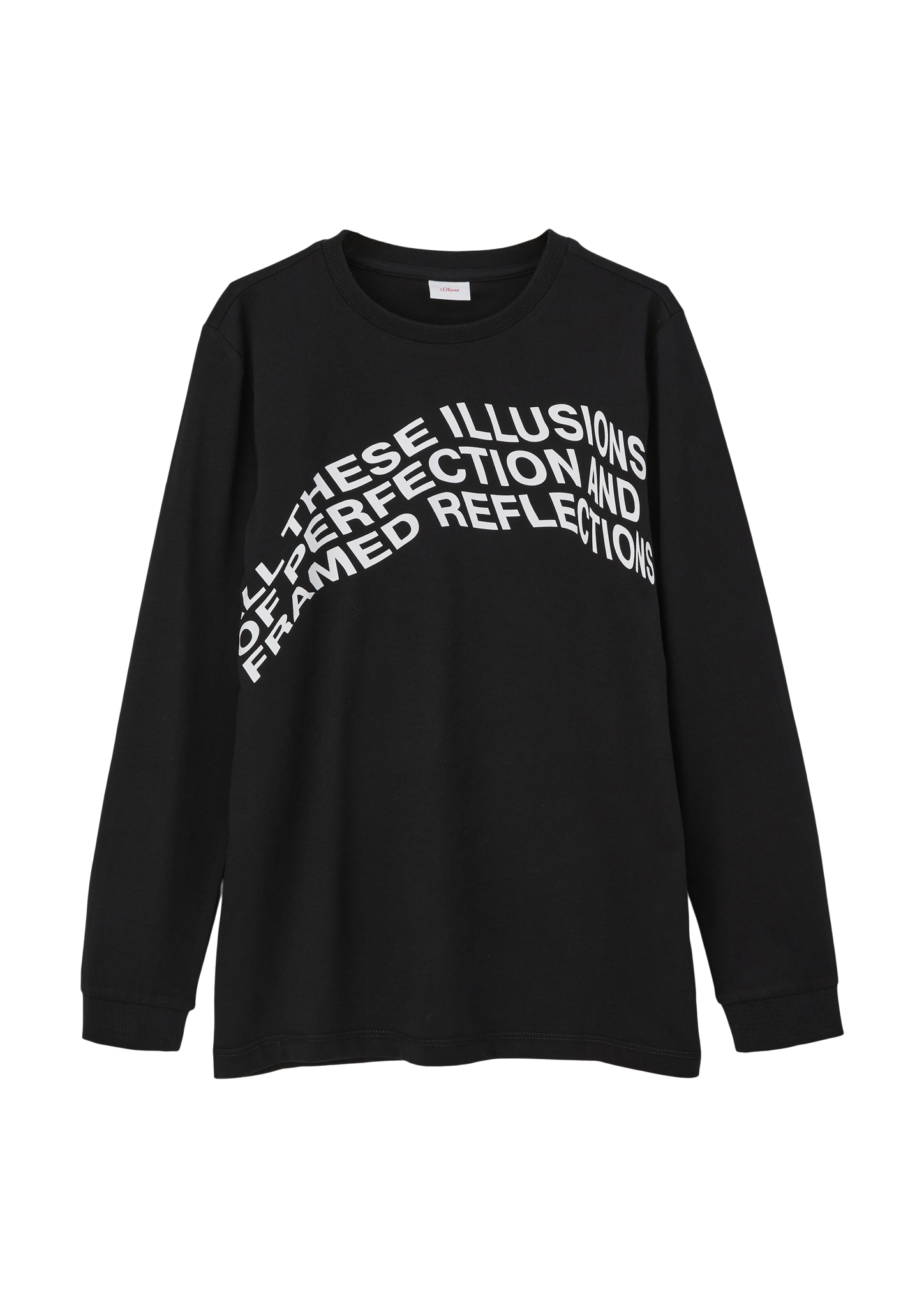 s.Oliver - Longsleeve mit Frontprint, Jungen, schwarz