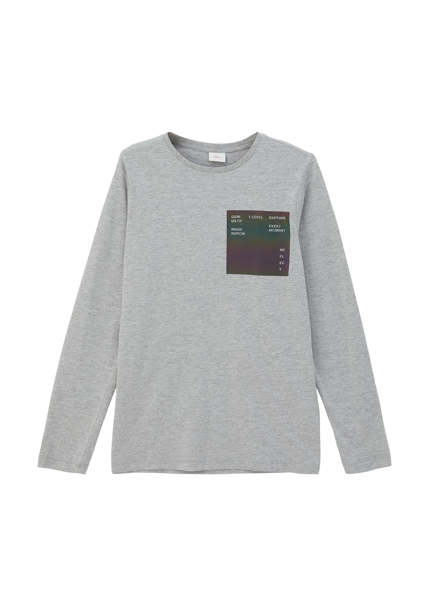 s.Oliver - Longsleeve mit Effektprint, Jungen, grau