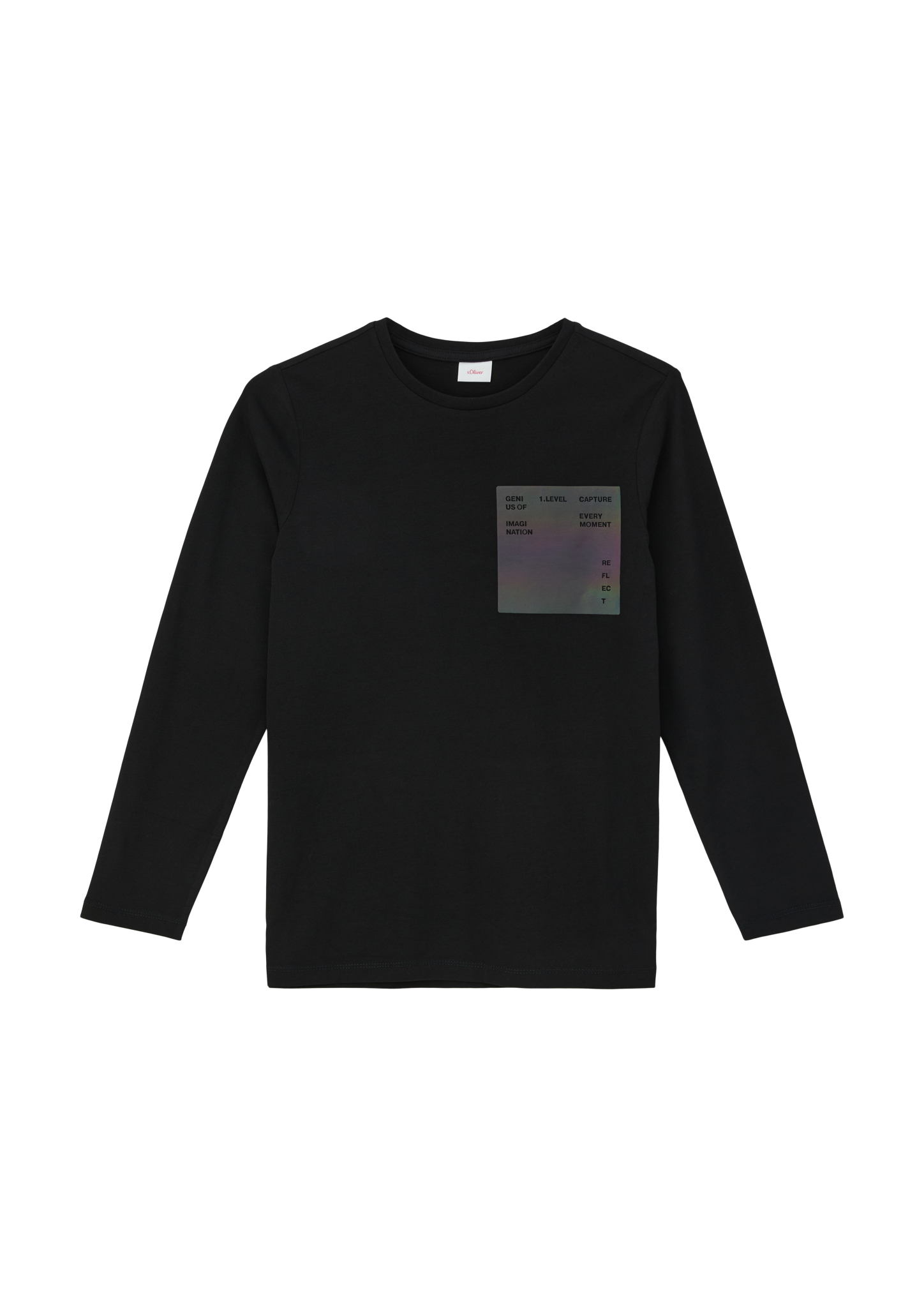 s.Oliver - Longsleeve mit Effektprint, Jungen, schwarz