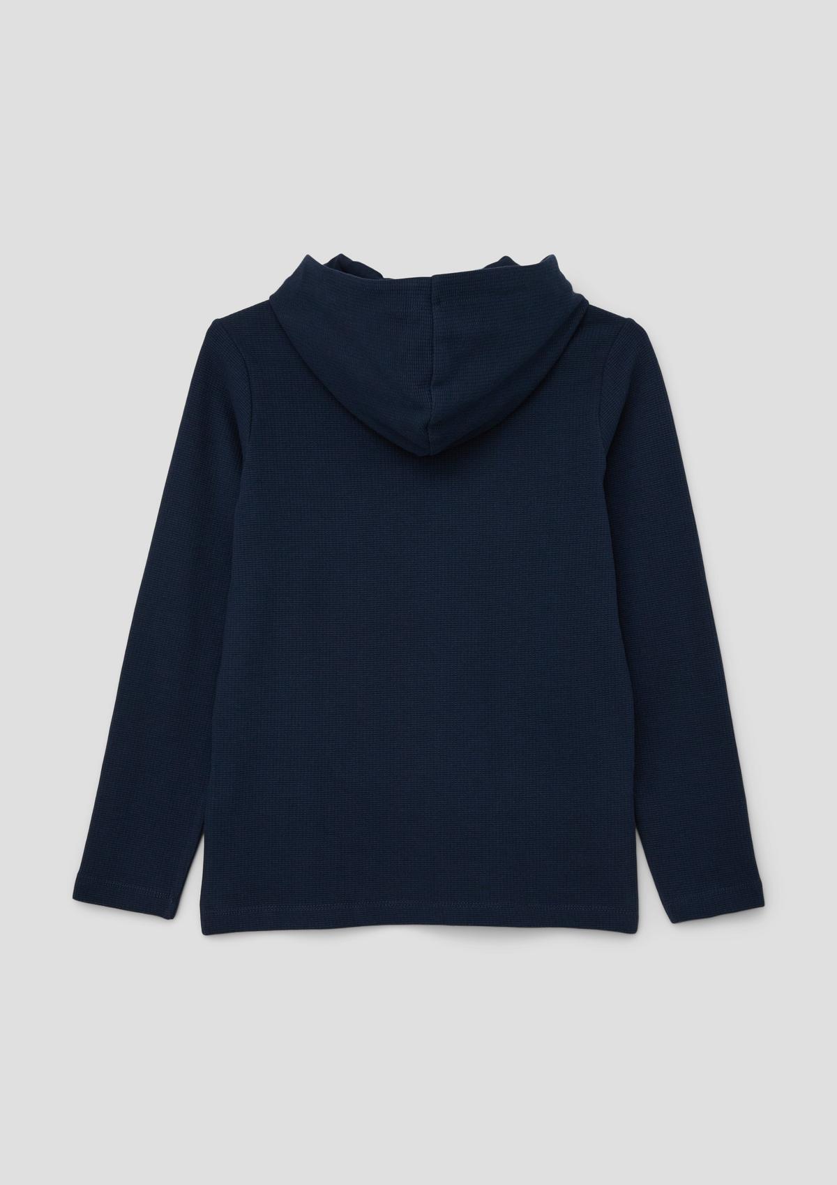 s.Oliver Hooded top with waffle piqué