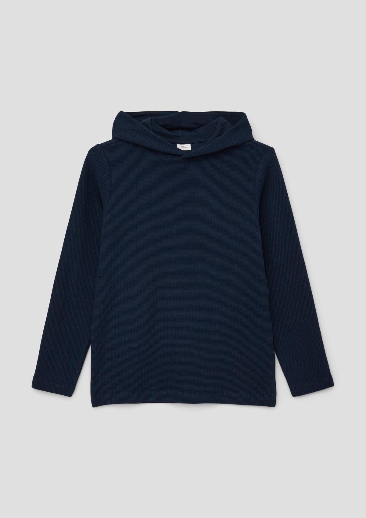 s.Oliver Hooded top with waffle piqué