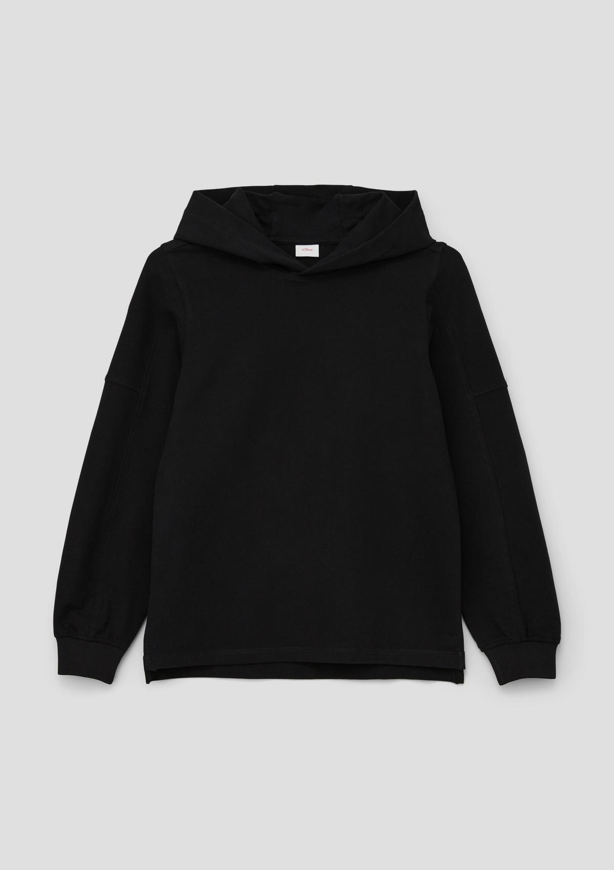 s.Oliver Hooded sweatshirt with a dividing seam