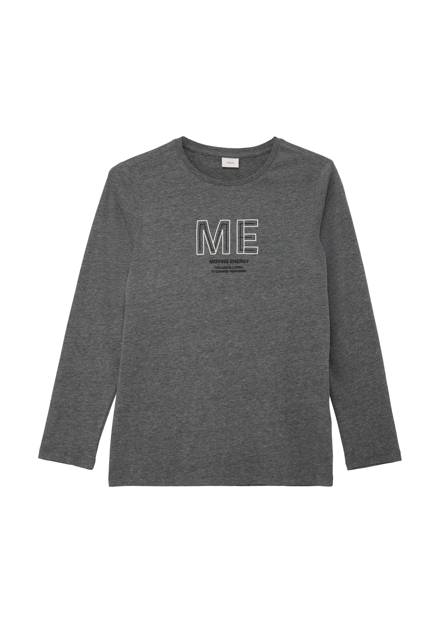 s.Oliver - Longsleeve mit gummiertem Print, Jungen, grau