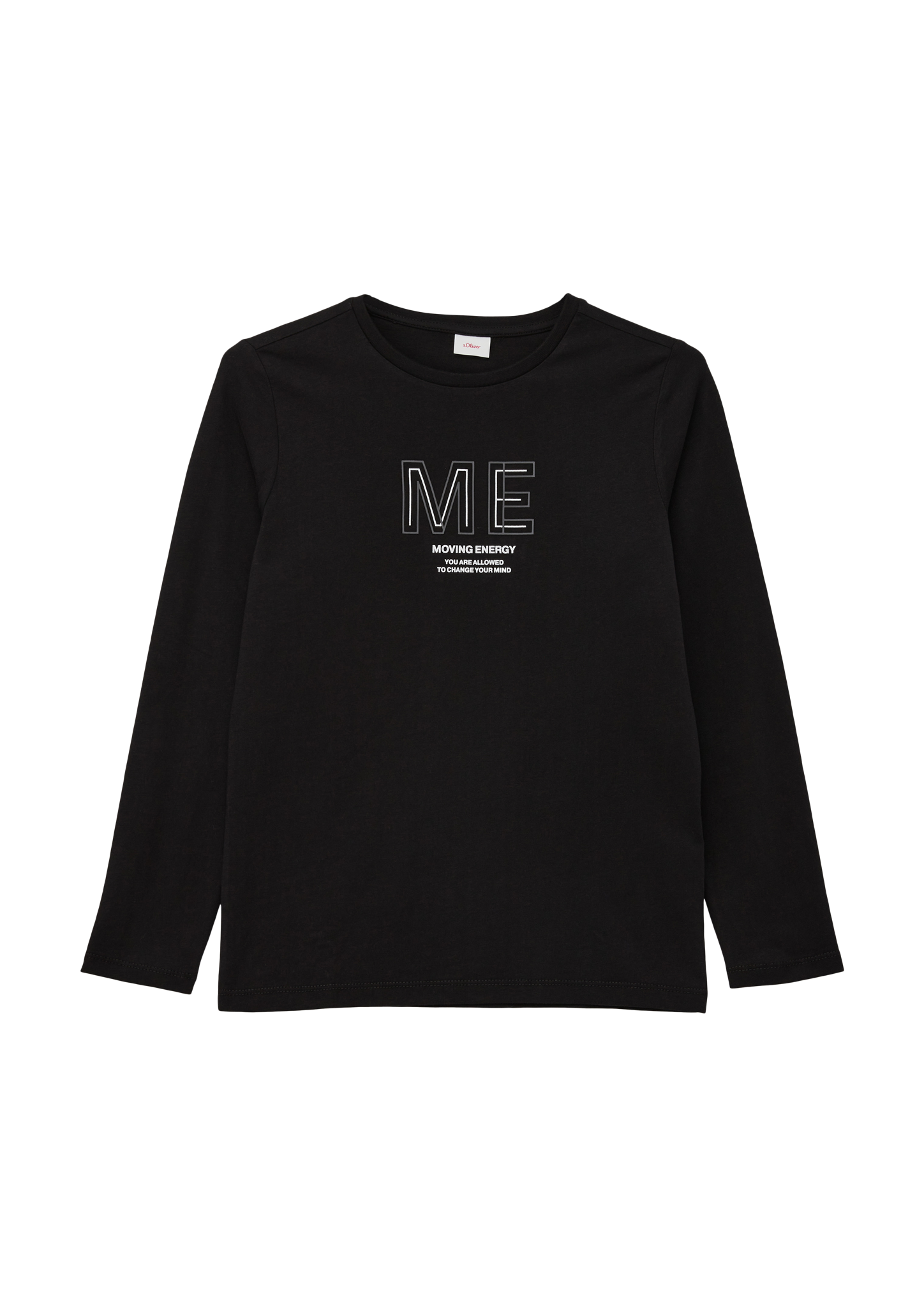 s.Oliver - Longsleeve mit gummiertem Print, Jungen, schwarz